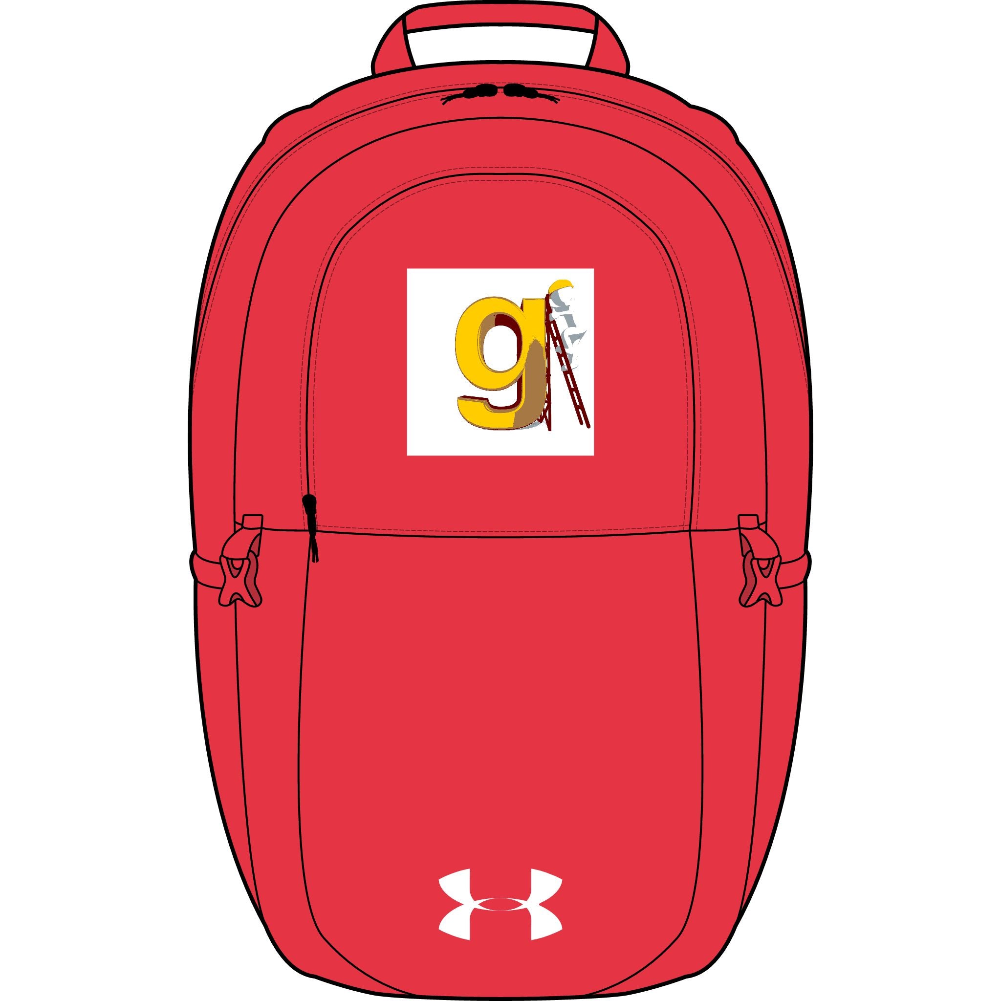 Gelber G-Buchstabe mit Bleistift Rucksack | Bestickter Monogramm-Rucksack