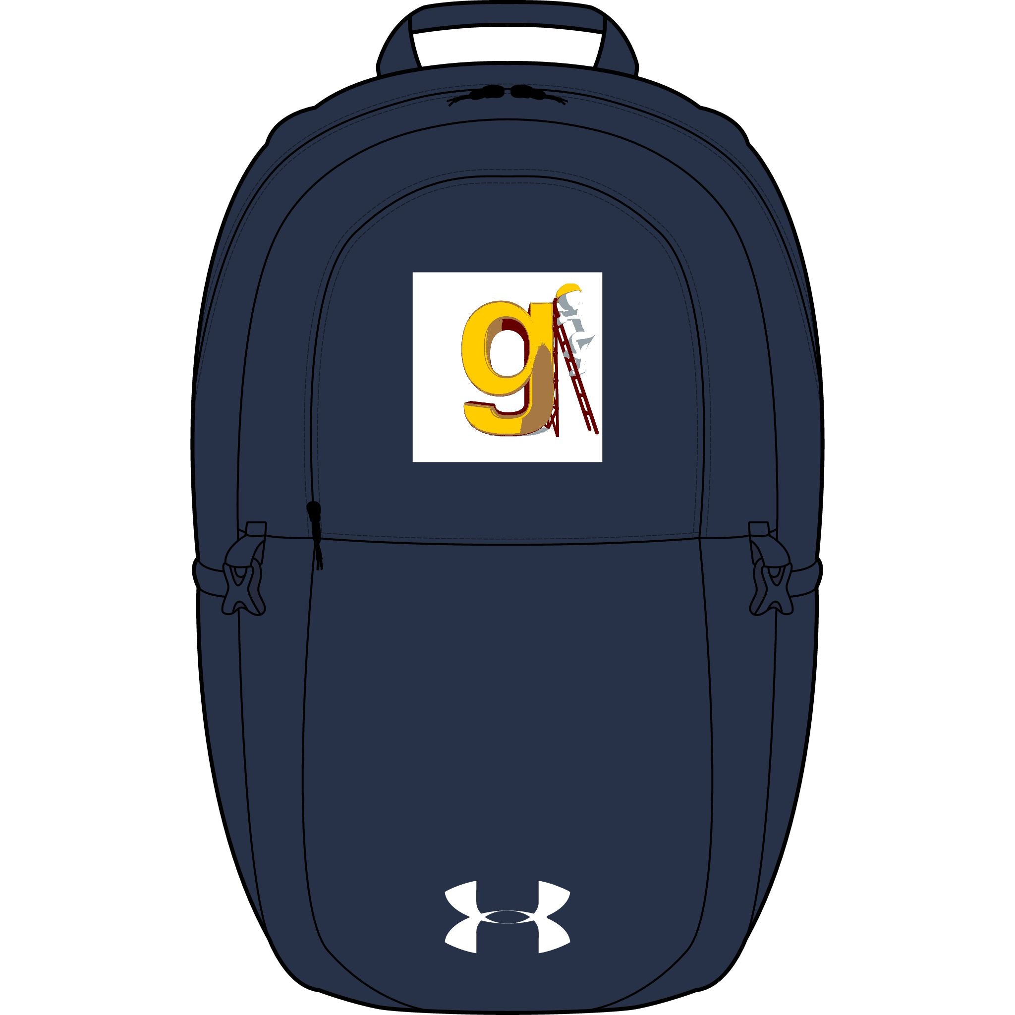 Yellow G Letter with Pencil Backpack | Embroidered Monogram Backpack