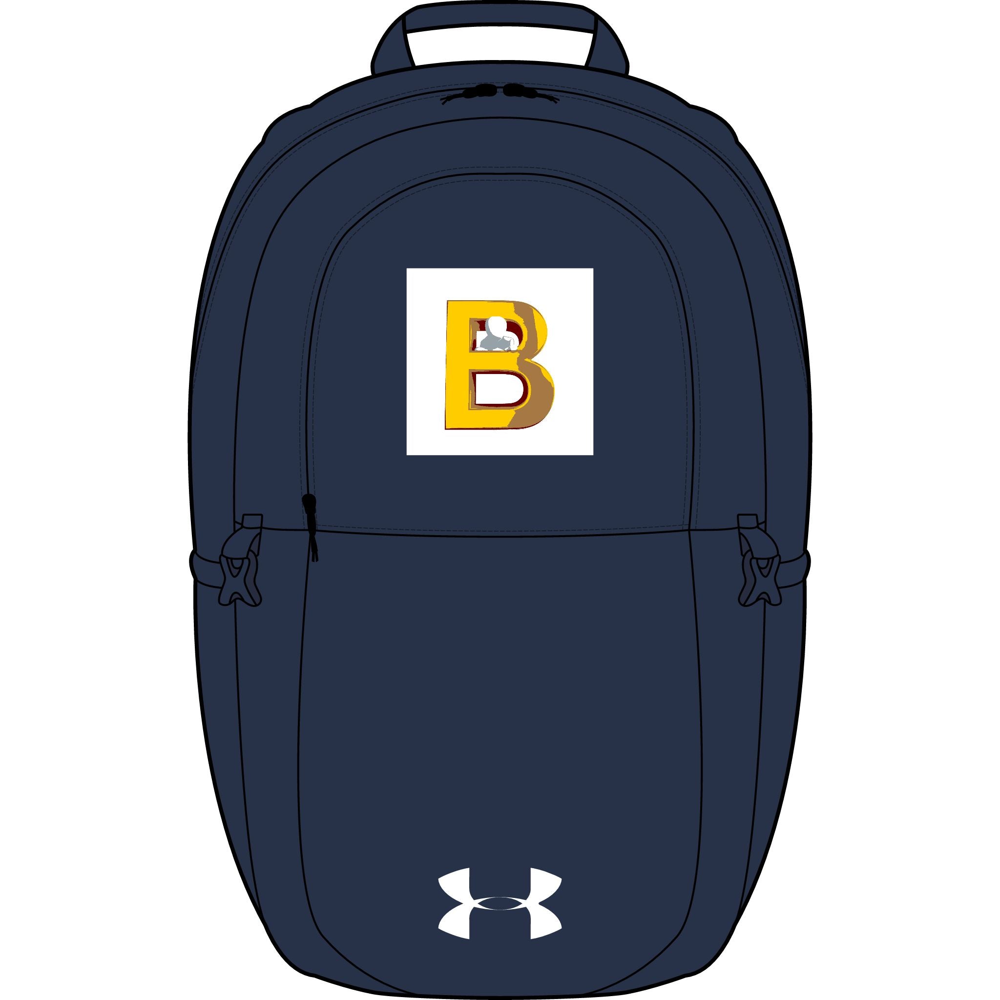 Yellow Letter B Monogram Backpack | Embroidered Initial on Sport Backpack