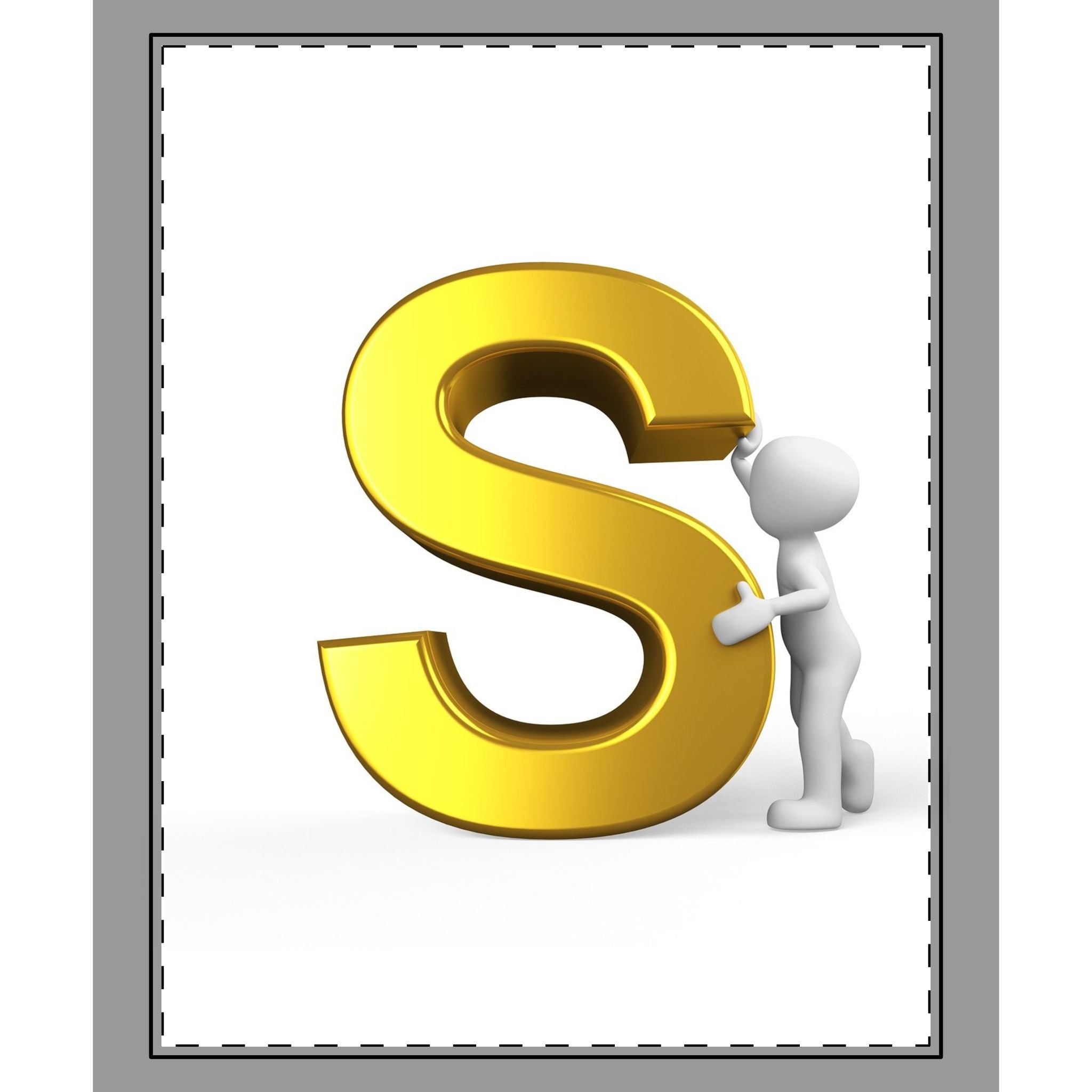 Gold Letter S Monogram Woven-Style Coverlet