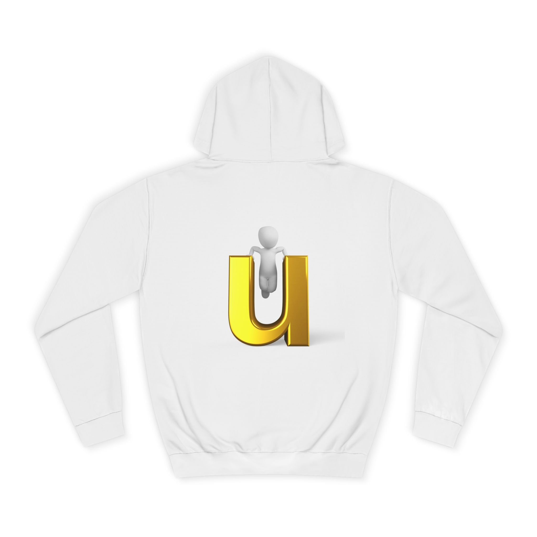 3D Gold Letter U Hoodie | Minimal Initial Sweatshirt