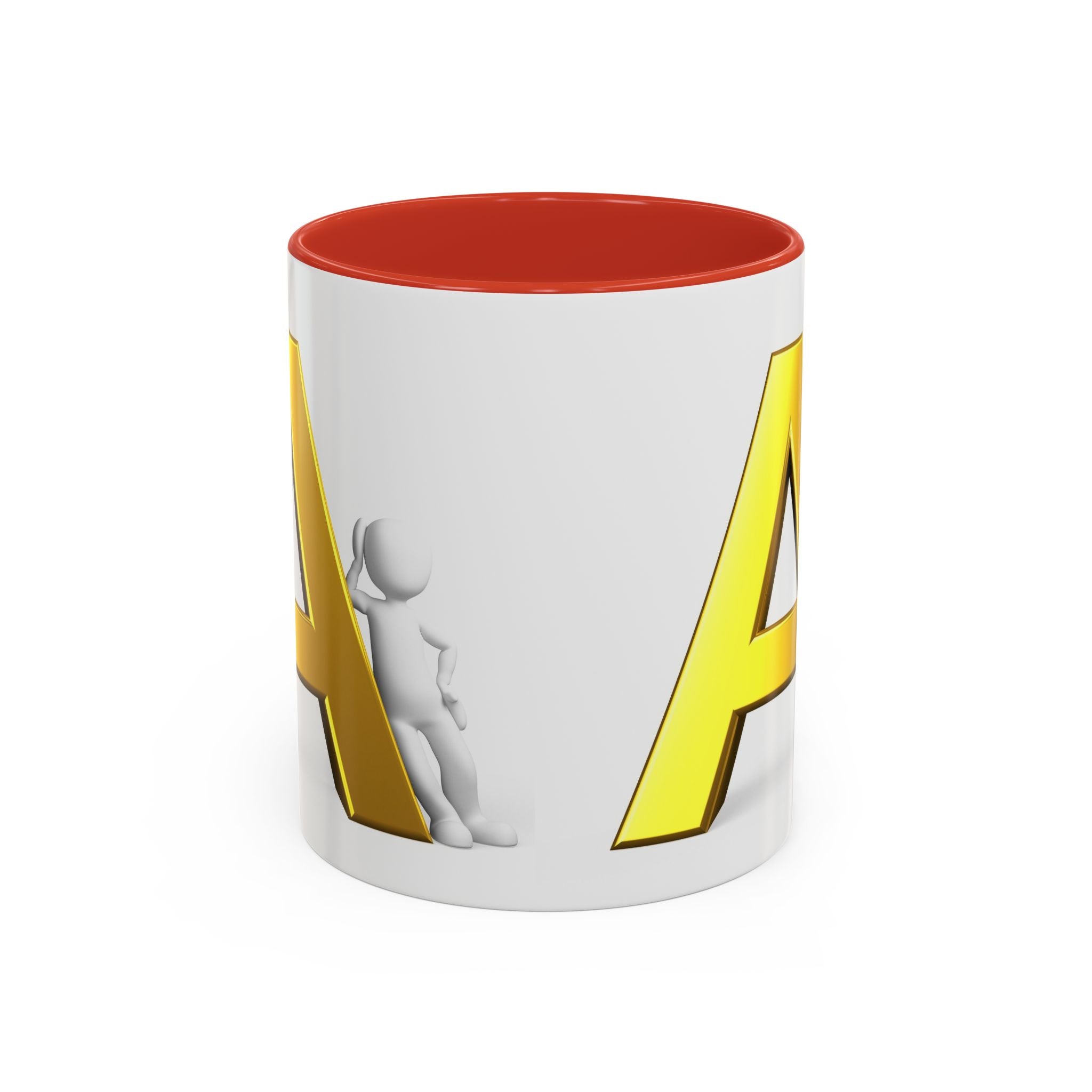 Mug à café avec lettre A initiale dorée | Mug avec monogramme lettre A