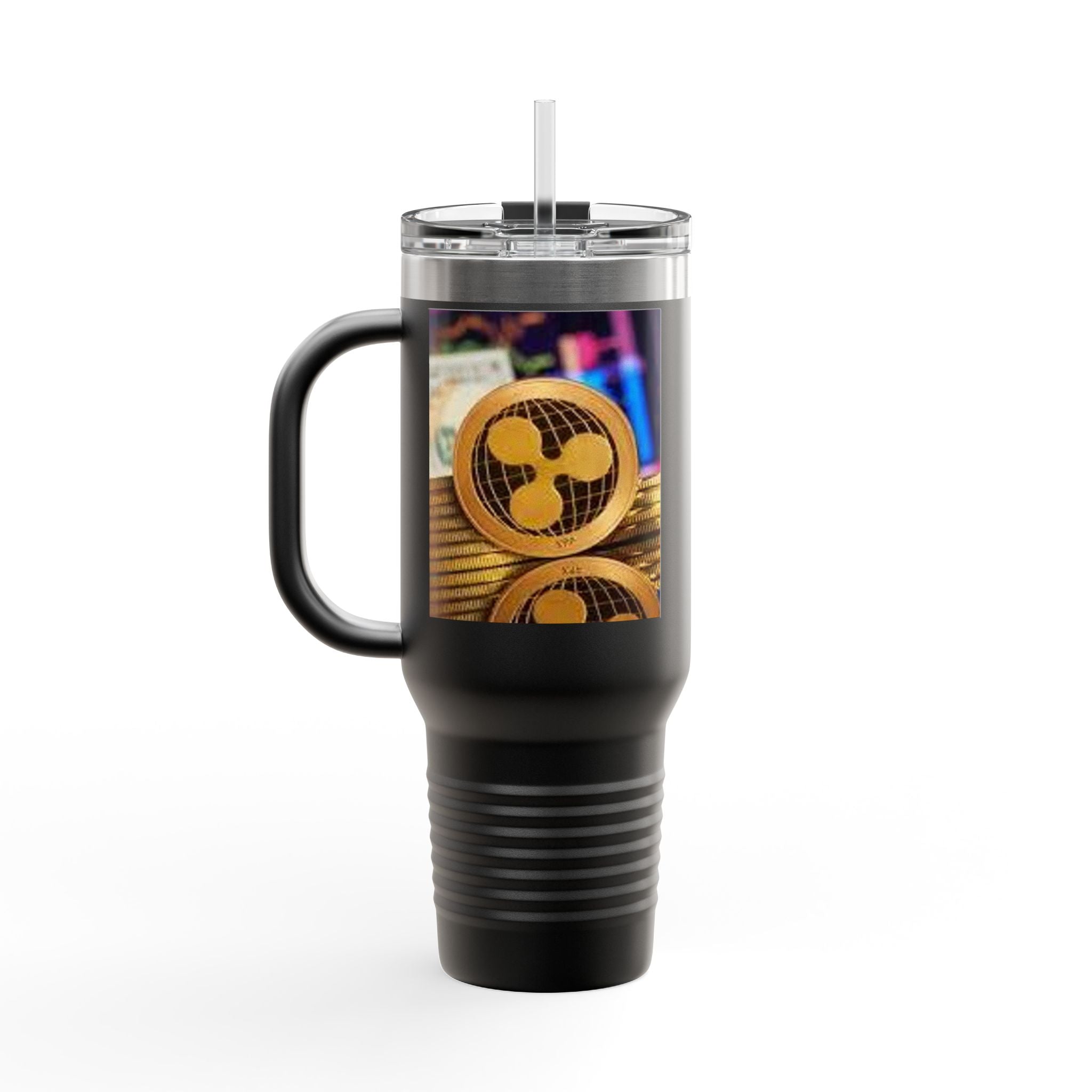 Ripple Crypto Coin Stack Insulated Travel Mug | 40oz