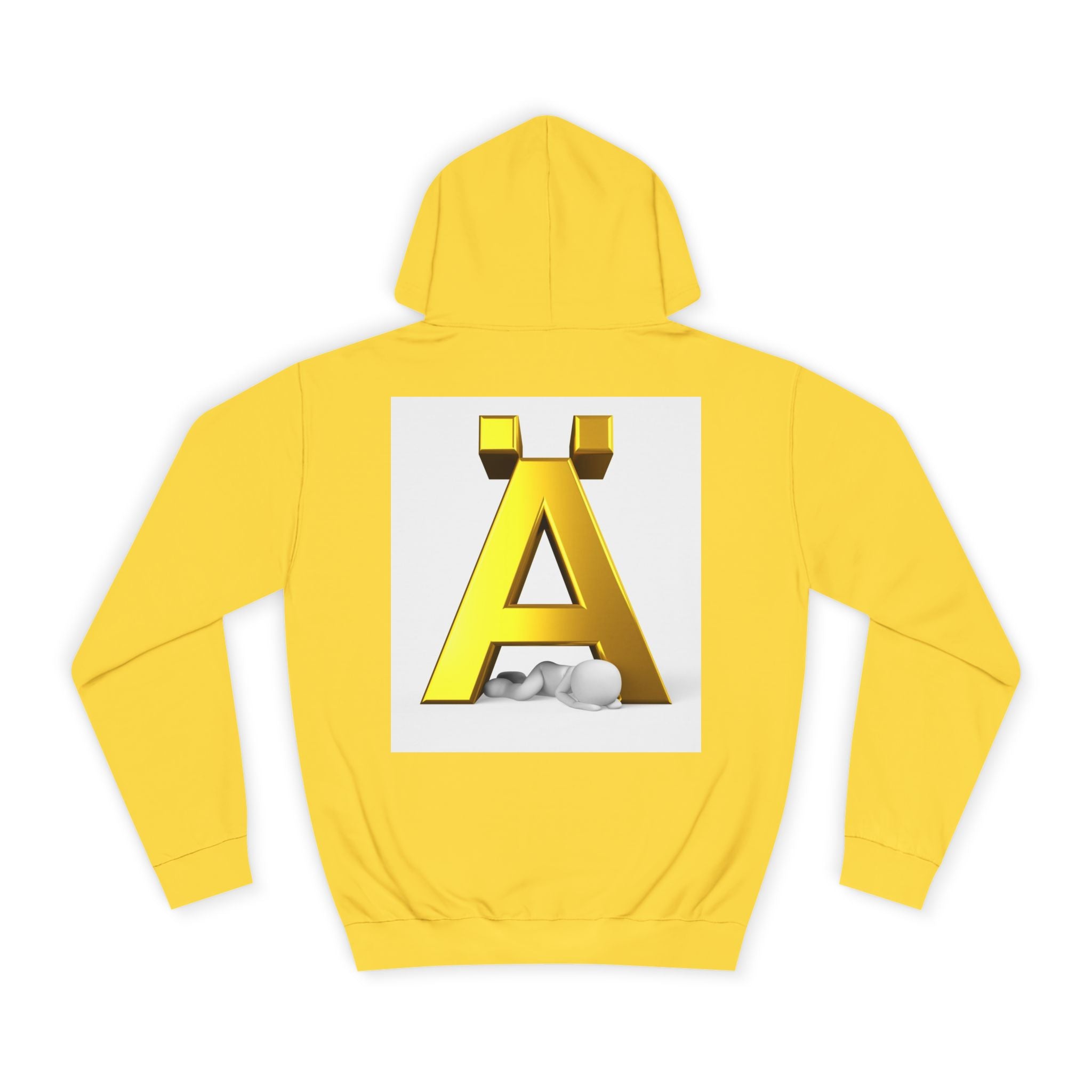 Gold Letter Ä Hoodie | 3D Metallic A with Rocks