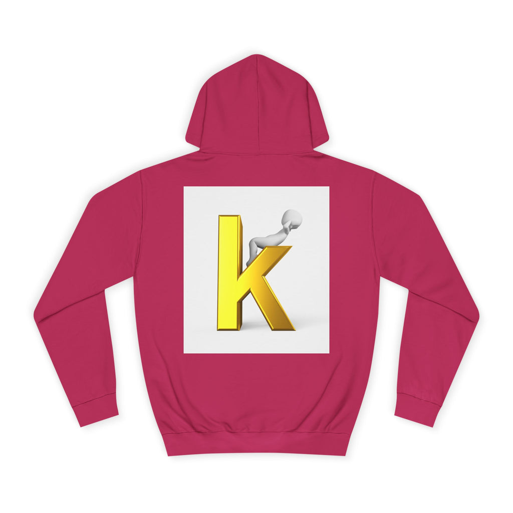 Gold 3D Letter K Hoodie | Monogram Initial K Sweatshirt