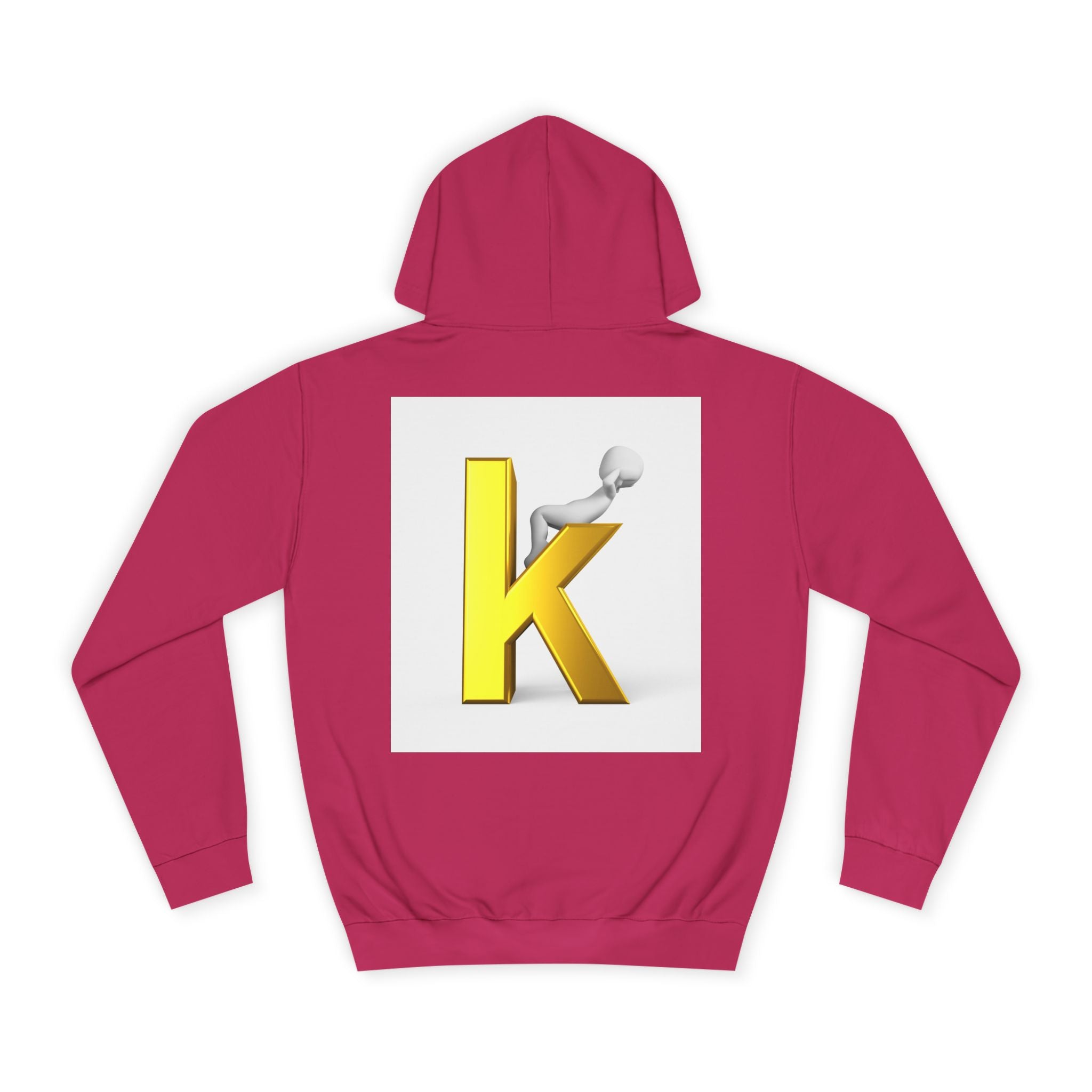 Gold 3D Letter K Hoodie | Monogram Initial K Sweatshirt