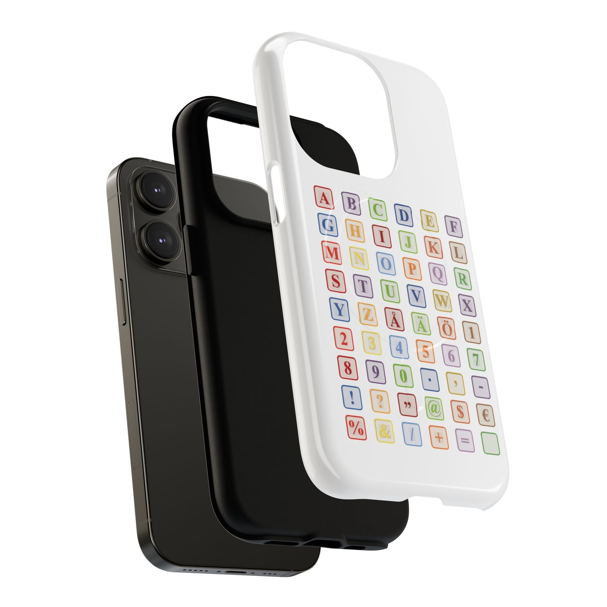 Alphabet Blocks Phone Case | Magnetic Tough Case, Colorful Letter Grid