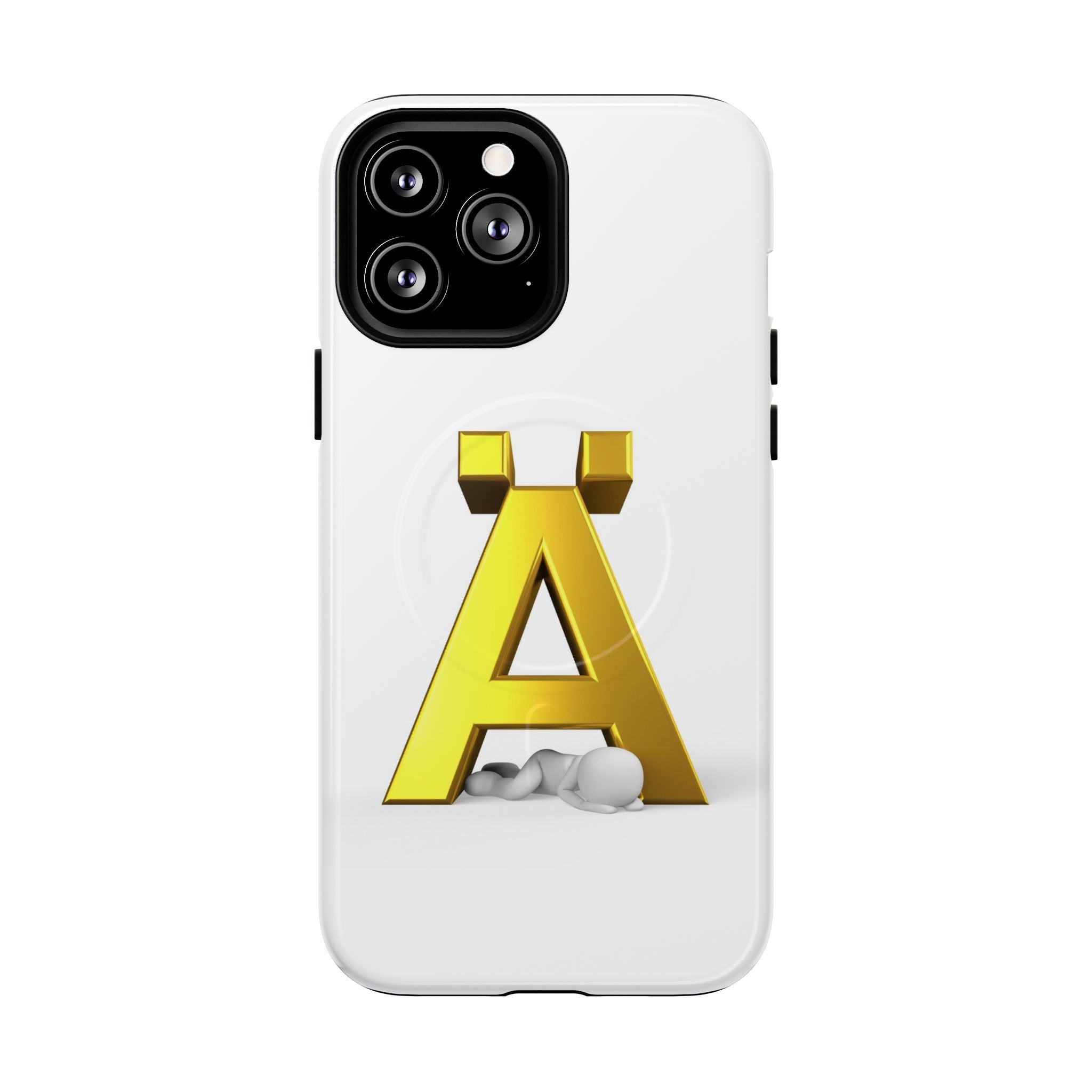 Coque de téléphone Lettre Ä Dorée | Étui magnétique renforcé, Monogramme initial