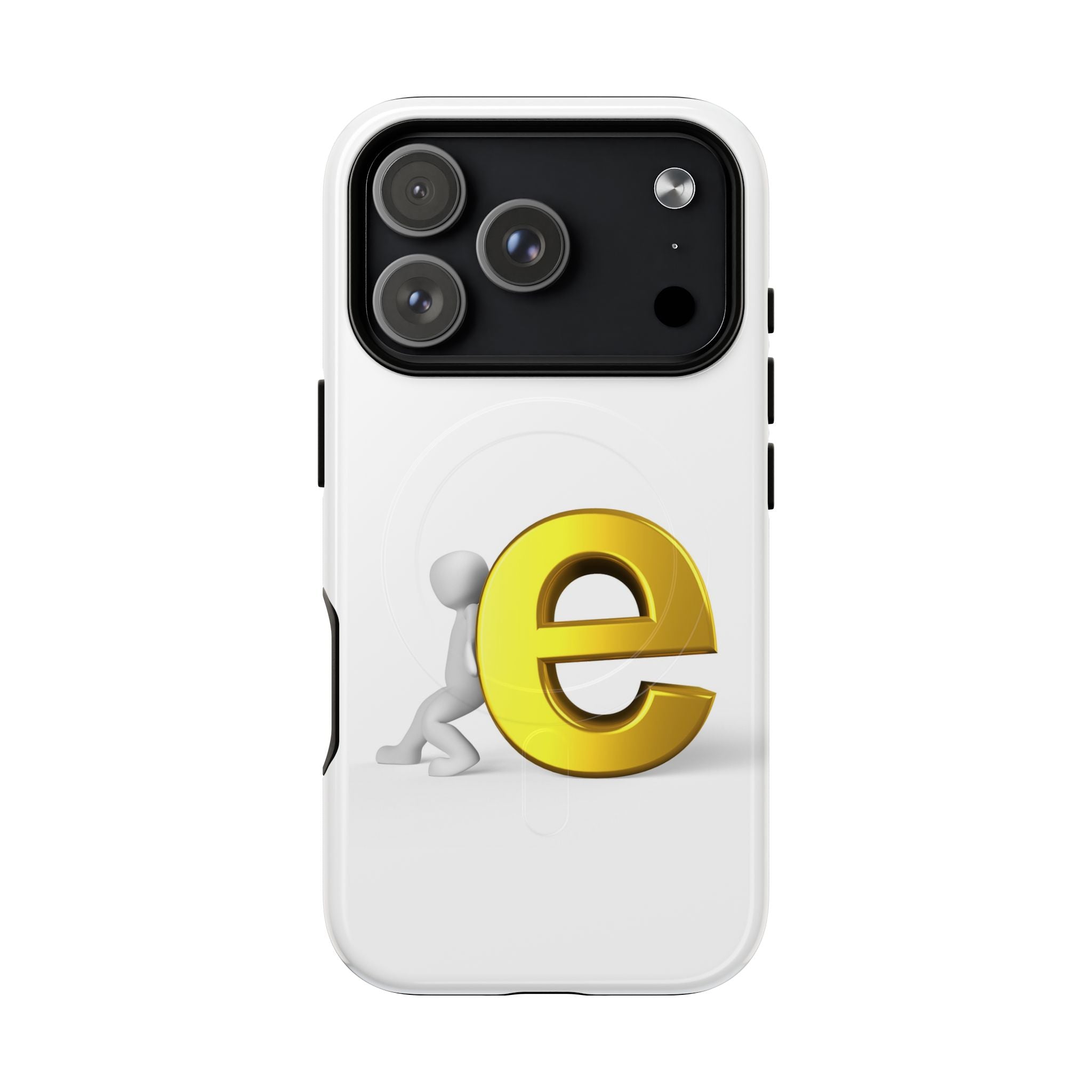 3D Gold Letter E Phone Case | Tough Magnetic Case