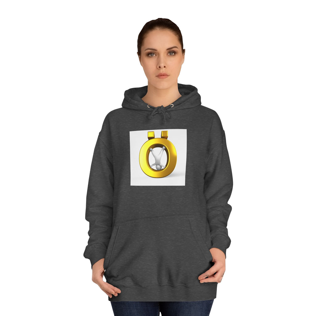 Gold Letter Ö Hoodie | Minimal Jewelry Logo, White Pullover