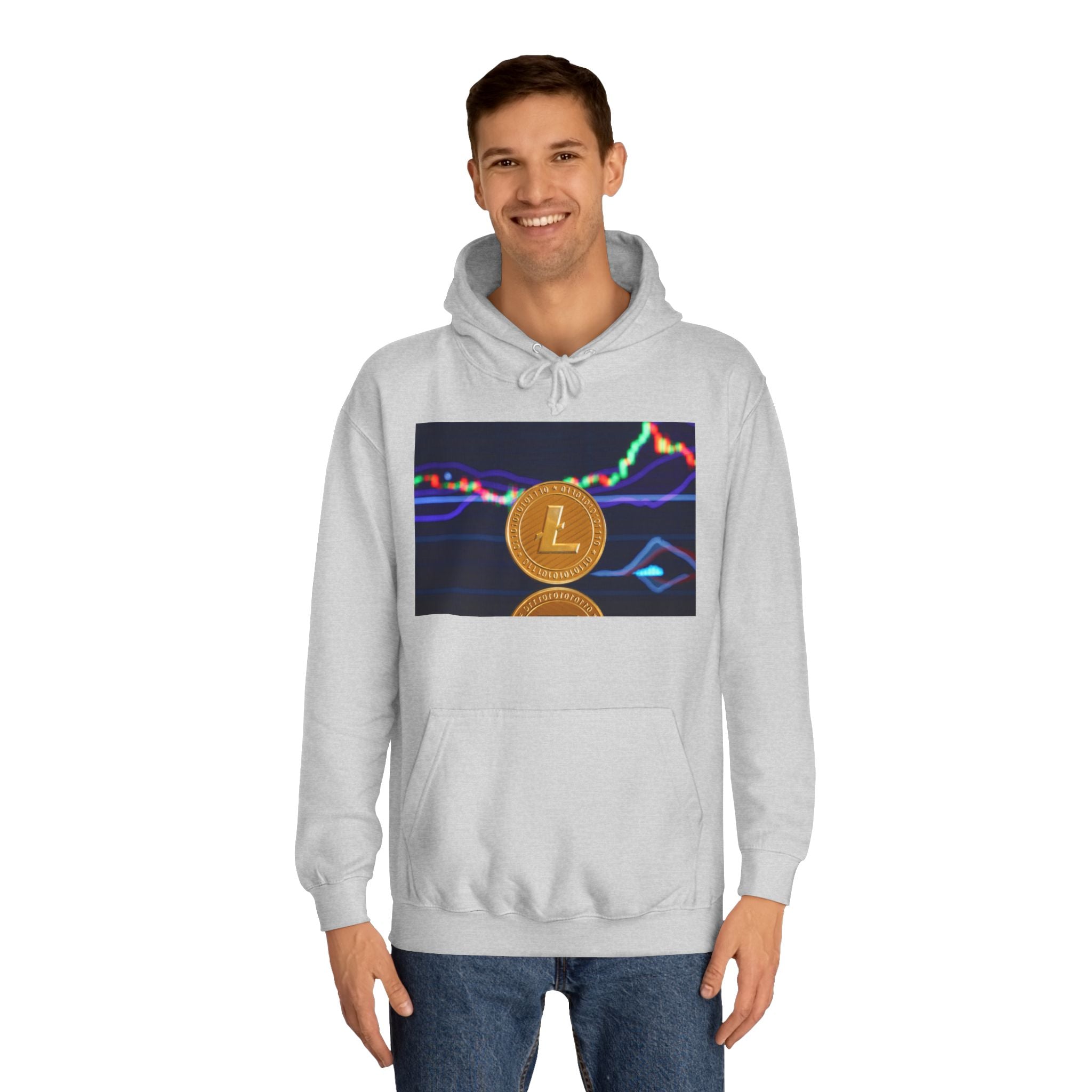 Litecoin Coin Graphic Hoodie | Crypto Chart Design, Digital Currency Apparel