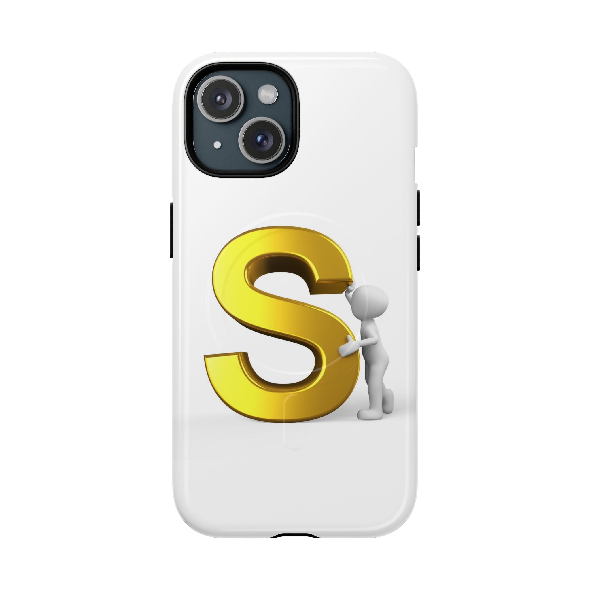 Coque de téléphone à monogramme S doré | Coque magnétique robuste