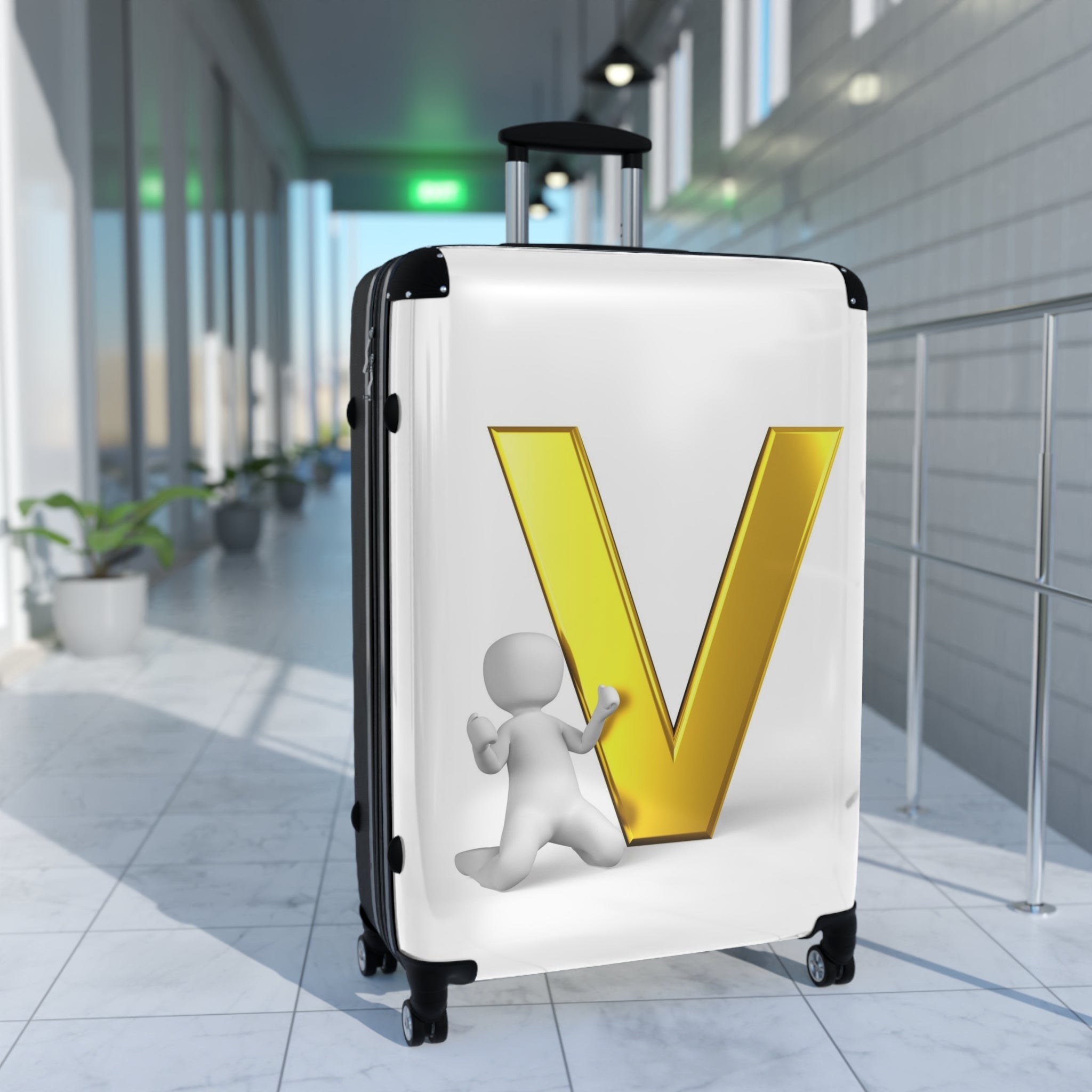 Gold Letter V Monogram Suitcase | Initial Luggage Cover
