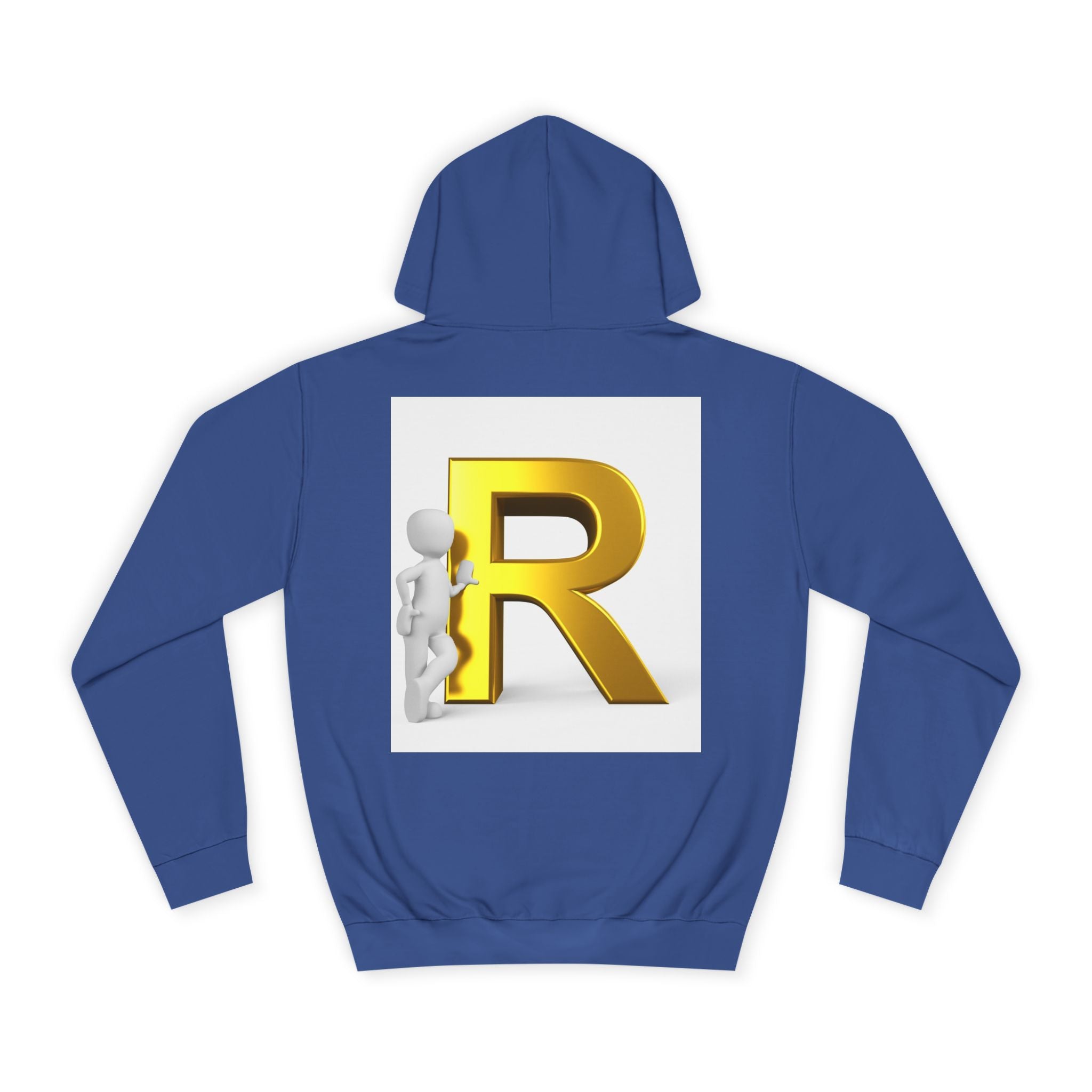 Gold Letter R Hoodie | 3D Character Leaning on R