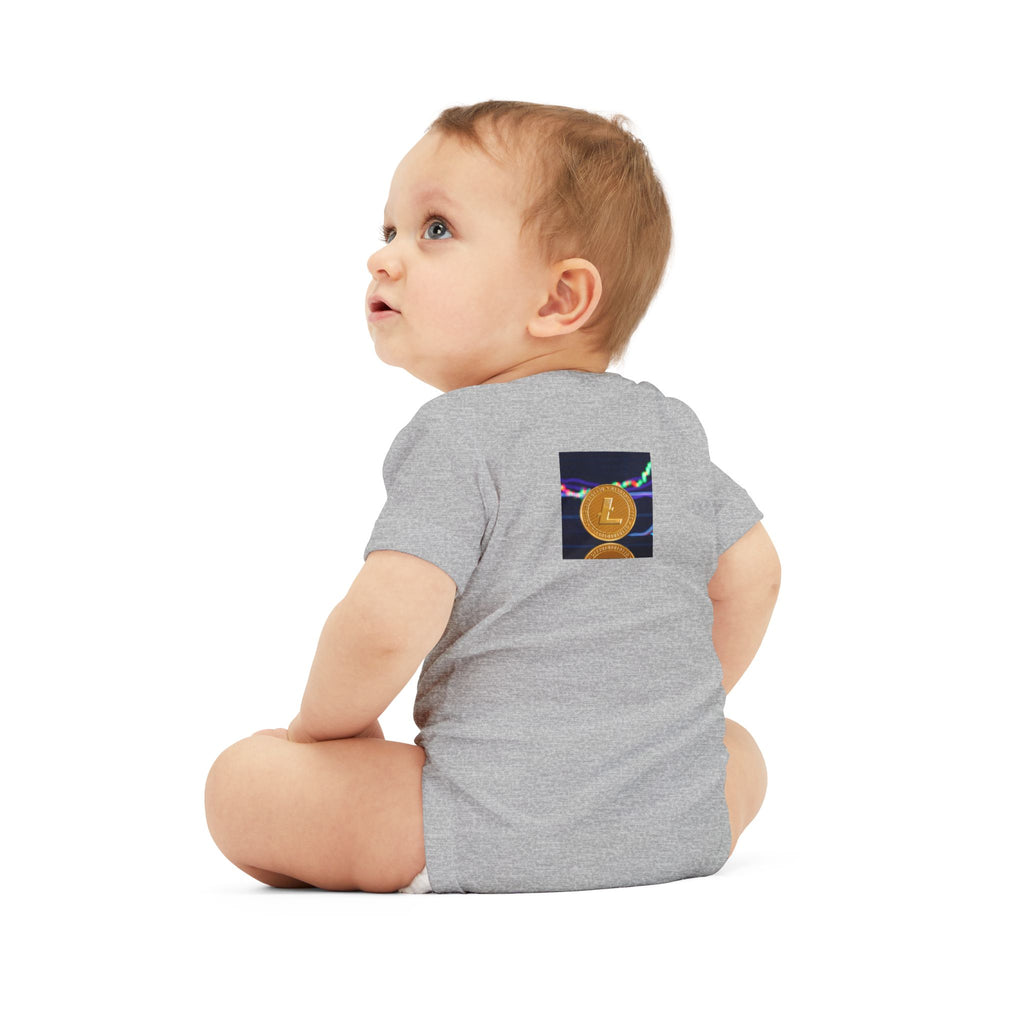Litecoin Coin Graphic Infant Onesie | Cryptocurrency Baby Bodysuit