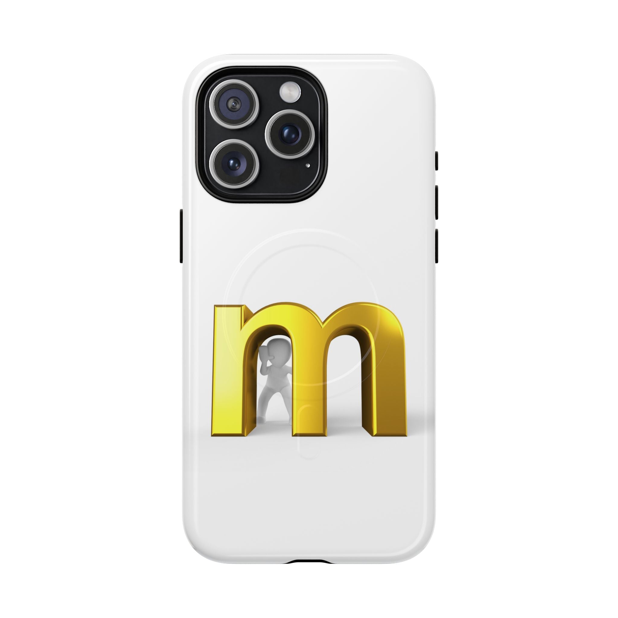 Coque de téléphone Lettre M dorée | Coque magnétique renforcée, Initiale Monogramme