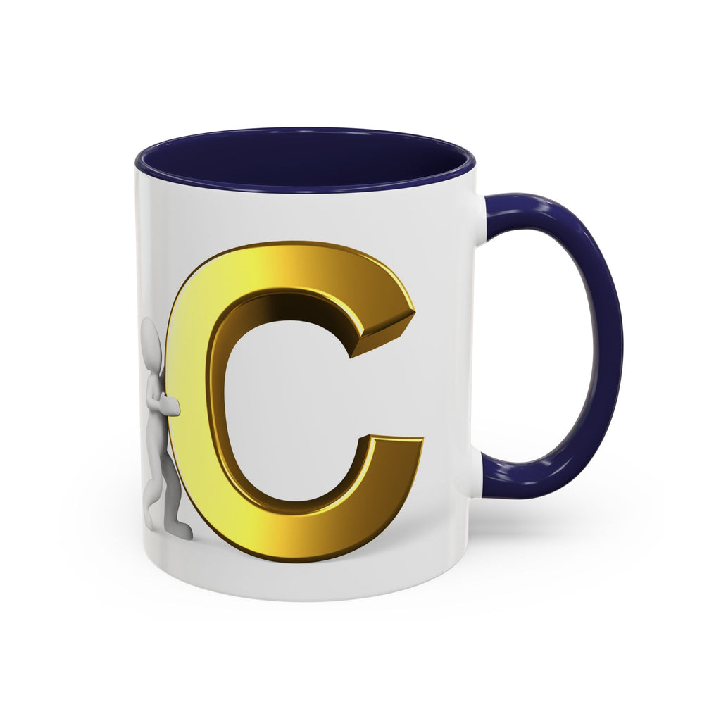 Tasse mit goldenem Buchstaben C | Akzent-Kaffeetasse, Initialbuchstabe C