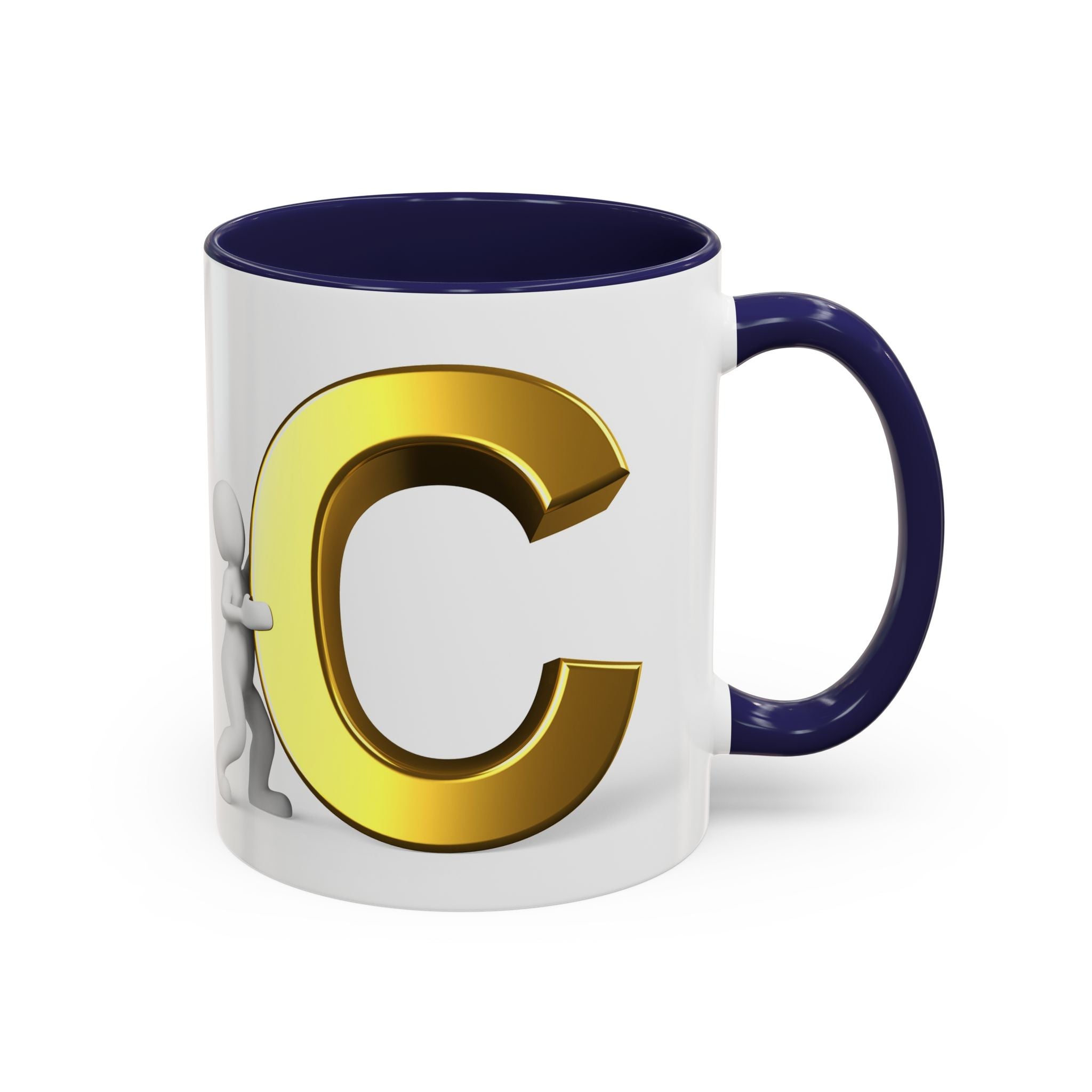 Tasse mit goldenem Buchstaben C | Akzent-Kaffeetasse, Initialbuchstabe C