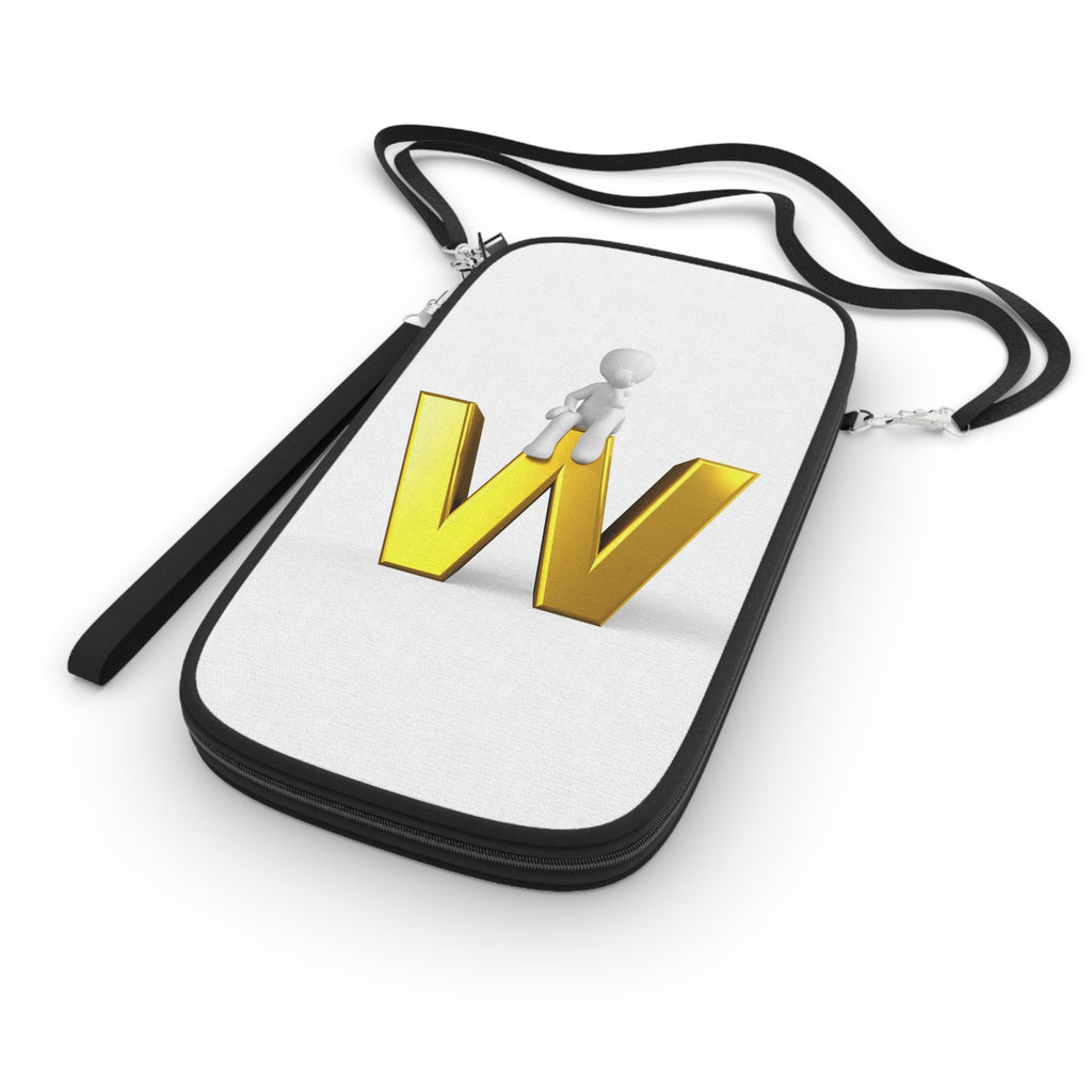 Gold Letter W with 3D Figure Passport Wallet | Monogram Initial Travel