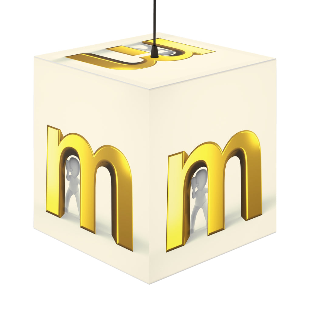 Gold Letter M Light Cube Lamp | Monogram Night Light, Modern Alphabet Decor