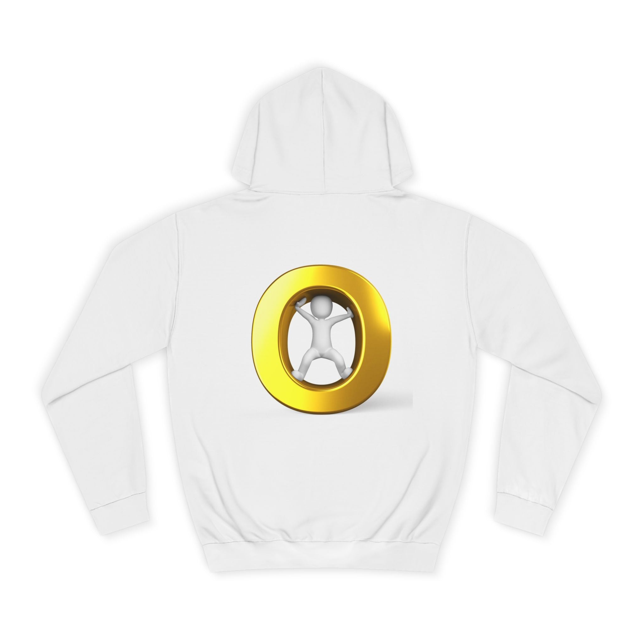 Gold Letter O with Abstract Figure Hoodie | Minimal Graphic Sweatshirt