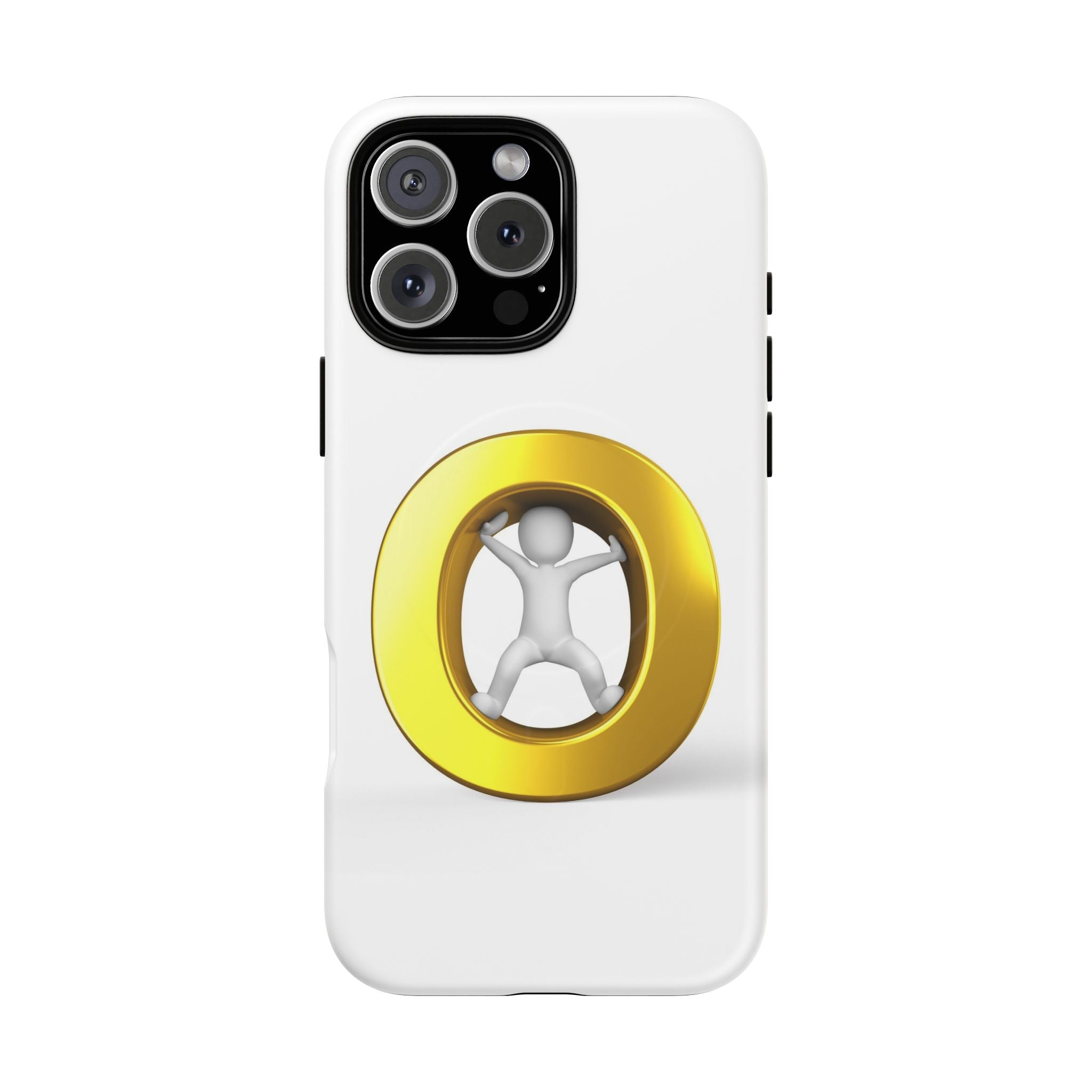 3D Gold Letter O Figure Phone Case | Tough Magnetic Case