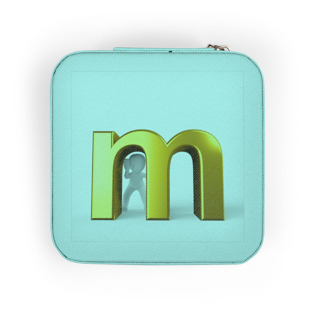 Monogram M Jewelry Travel Case | Compact Pink Leatherette Organizer