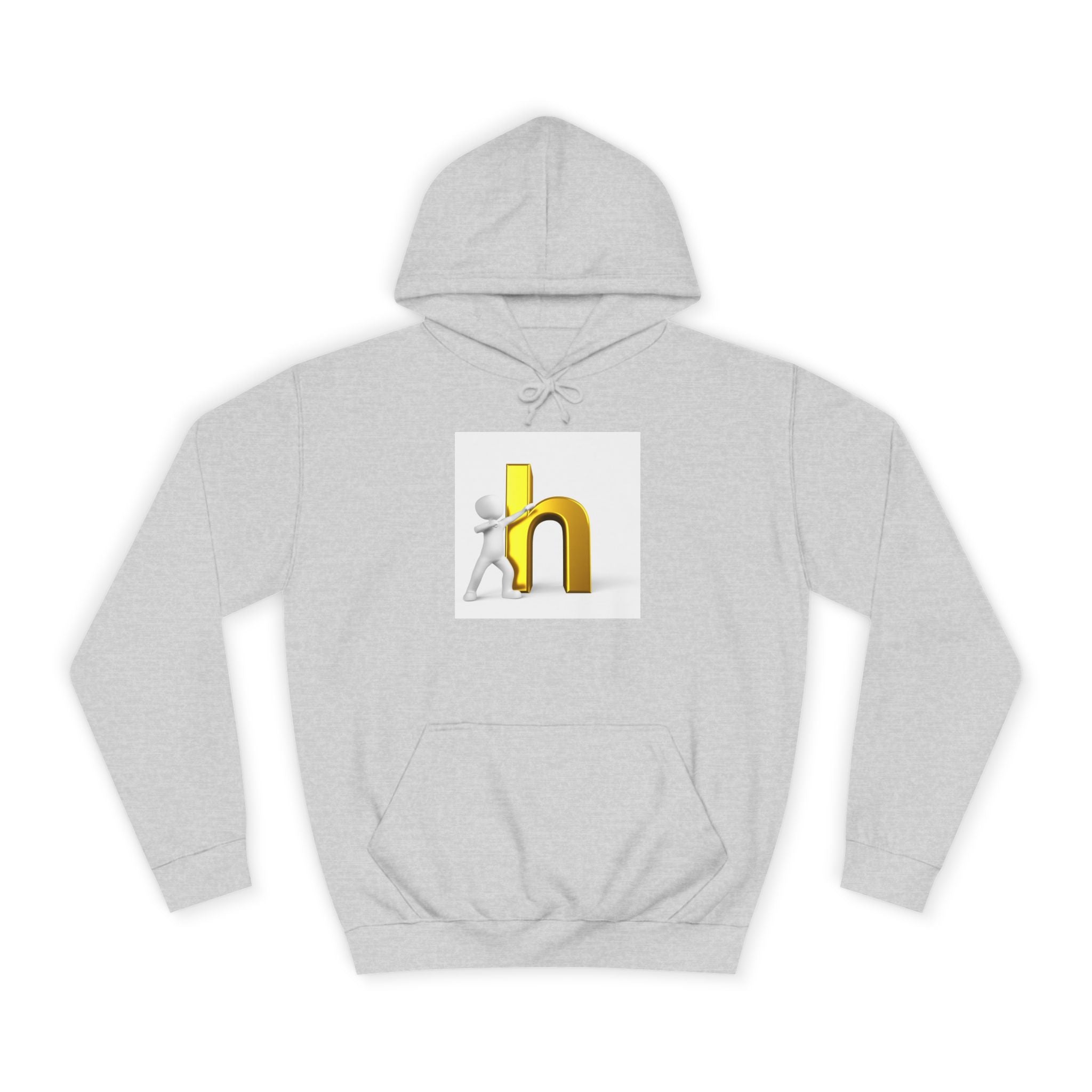 3D Gold Letter H Design Hoodie | Letterman Initial Hoodie