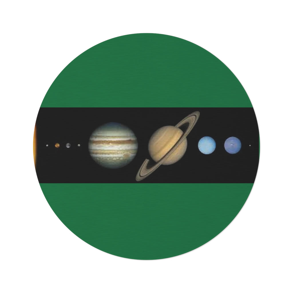 Solar System Planets Round Rug | Planetary Stripe Floor Mat
