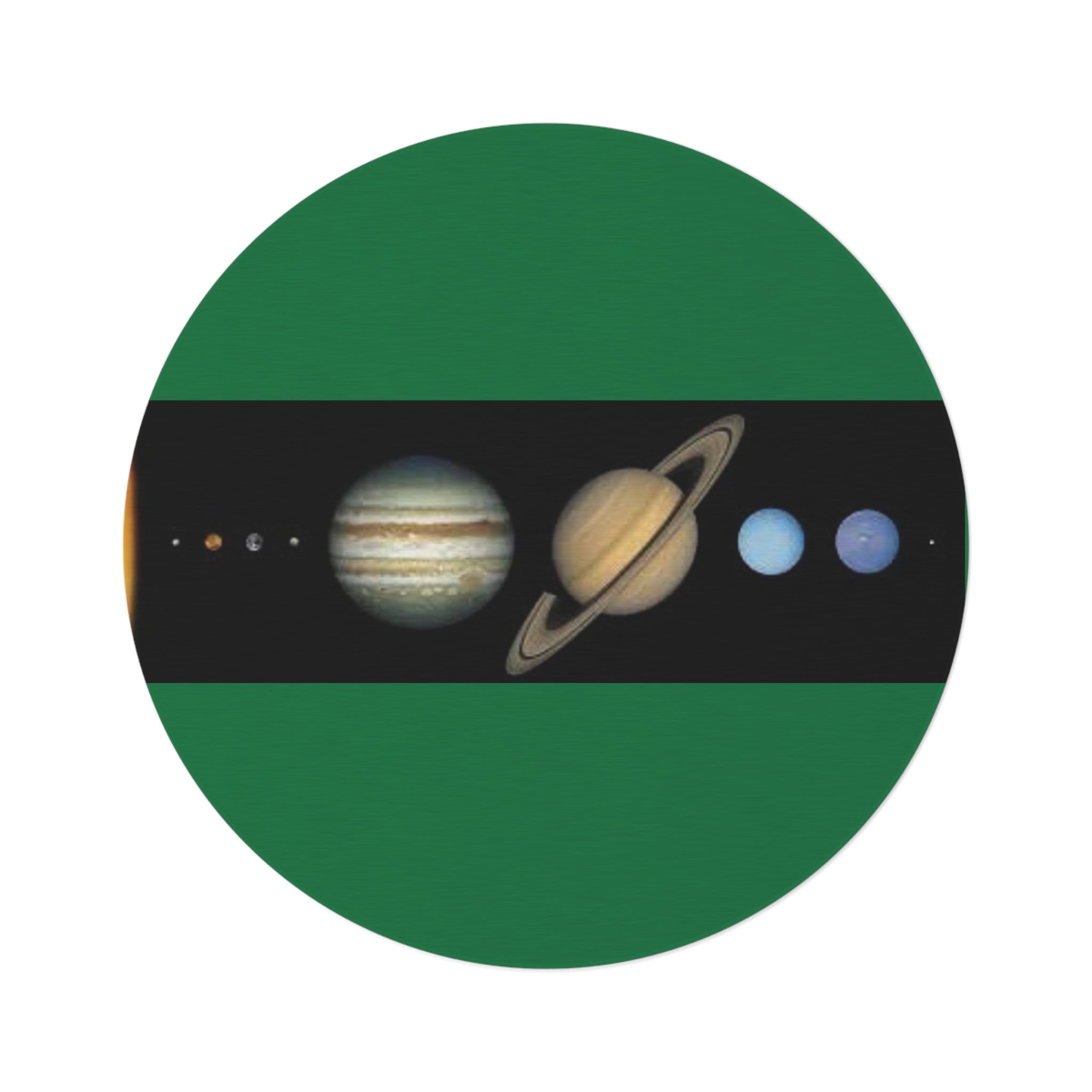 Solar System Planets Round Rug | Planetary Stripe Floor Mat