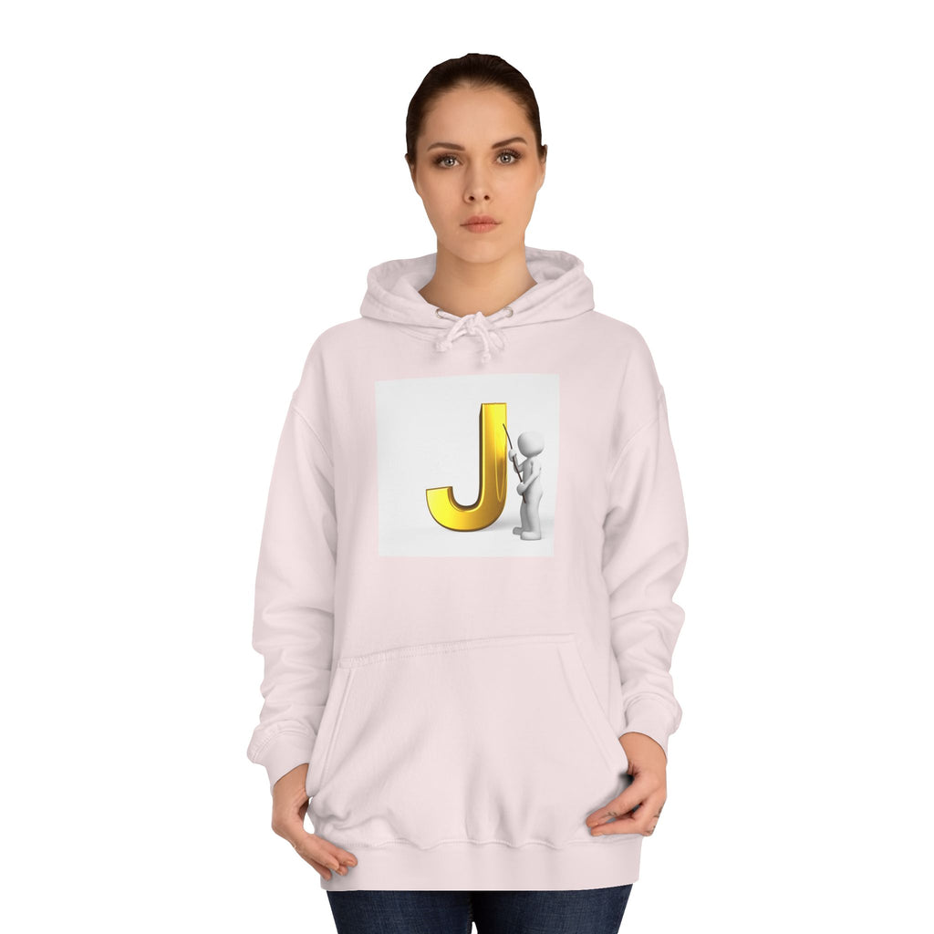 Golden Letter J Initial Hoodie | Monogram J Sweatshirt