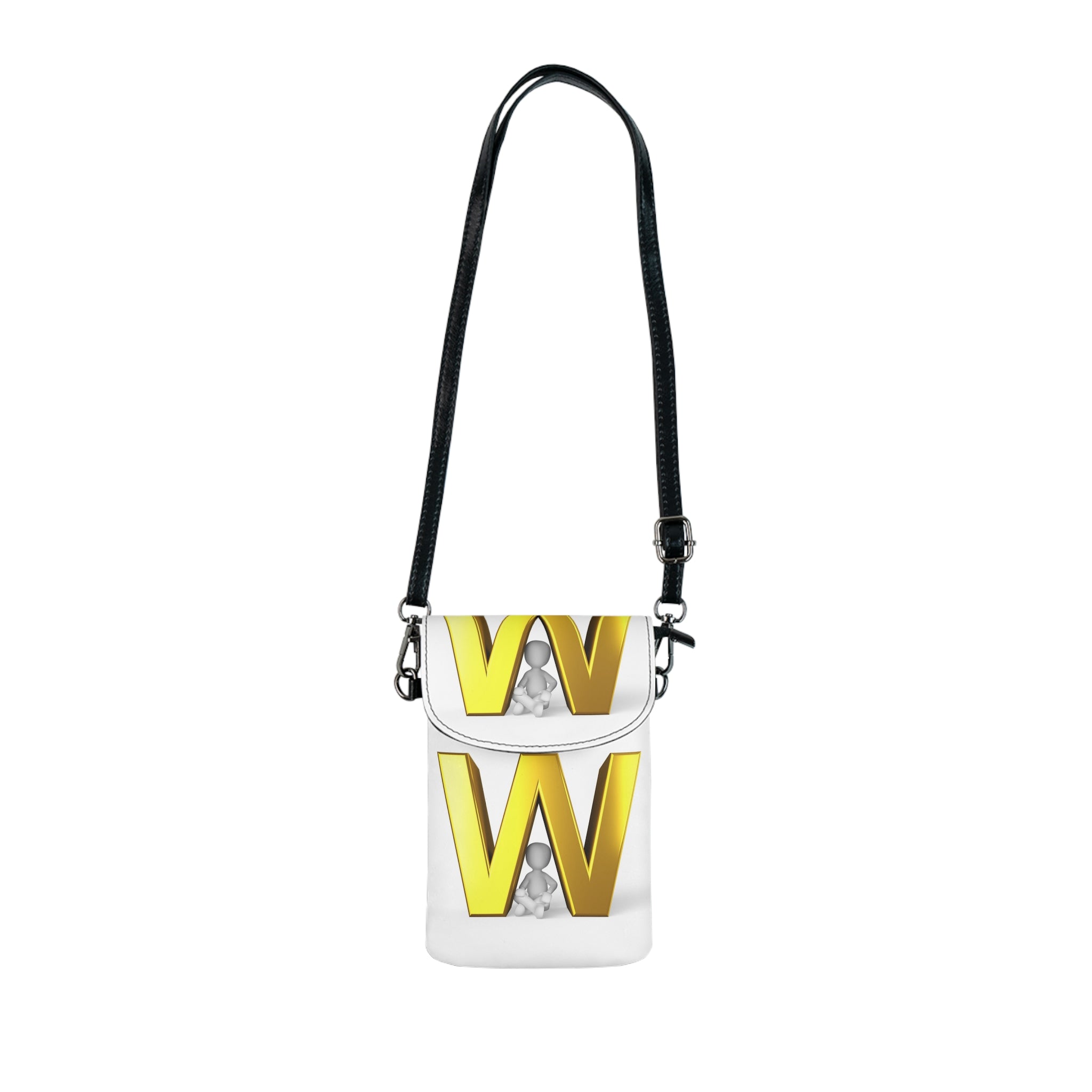Yellow Double W Monogram Small Cell Phone Wallet | Crossbody Phone Pouch