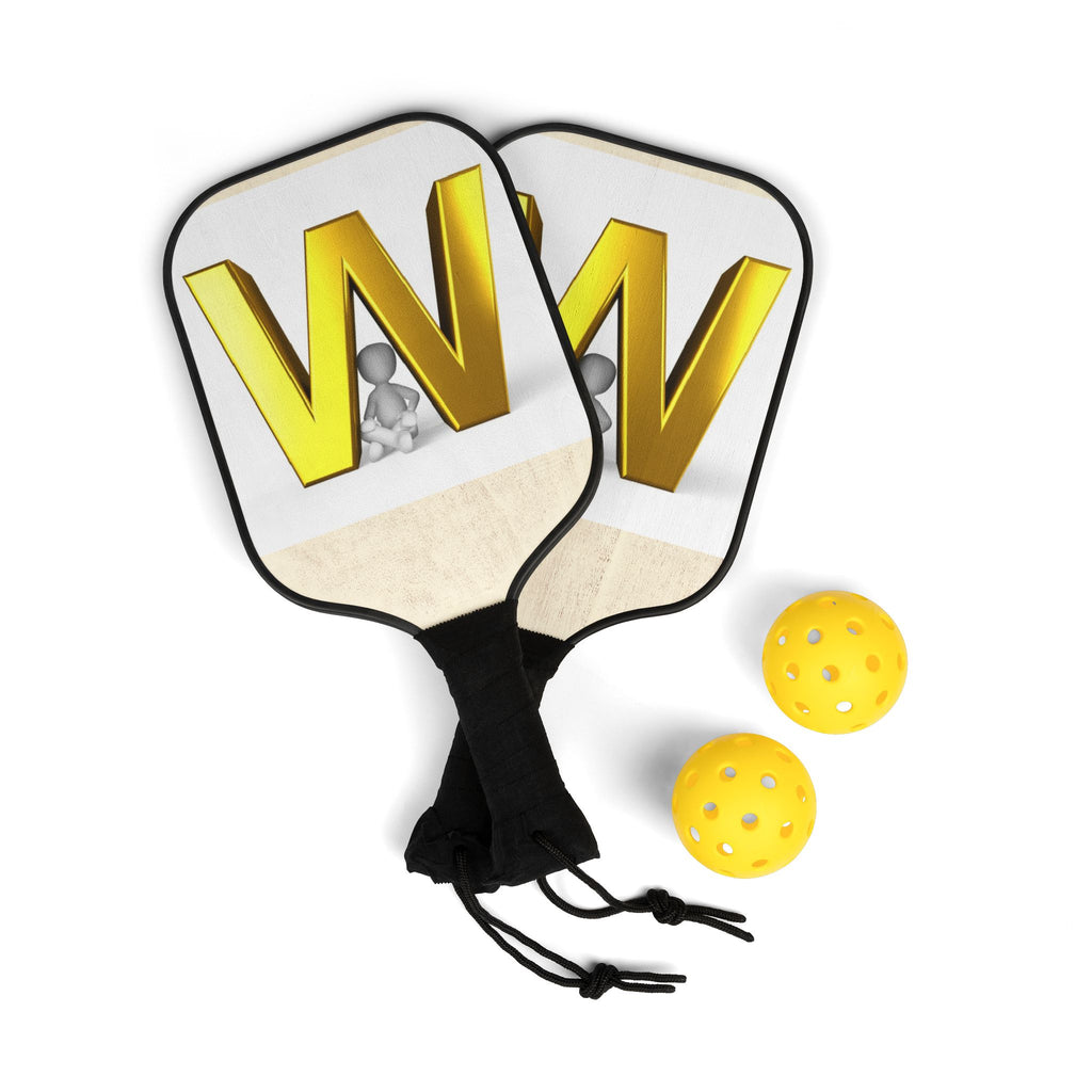 Gold W Letter Pickleball Paddle Kit | Pickleball Kit