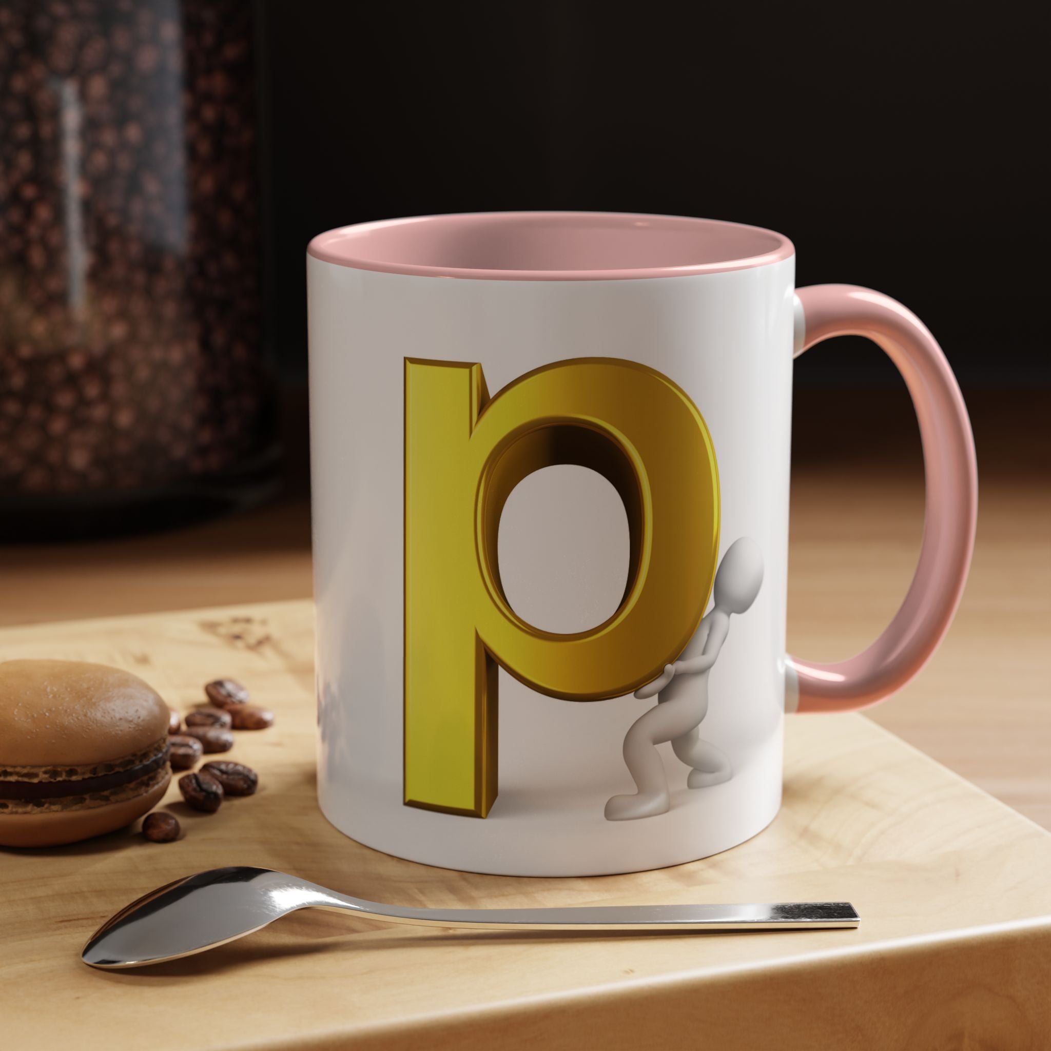 Tasse à café 3D lettre P | Tasse à anse colorée 325 ml ou 443 ml