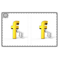 3D Person Leaning on Gold Letter F Tablet Folio Case | Letter F Monogram Cover