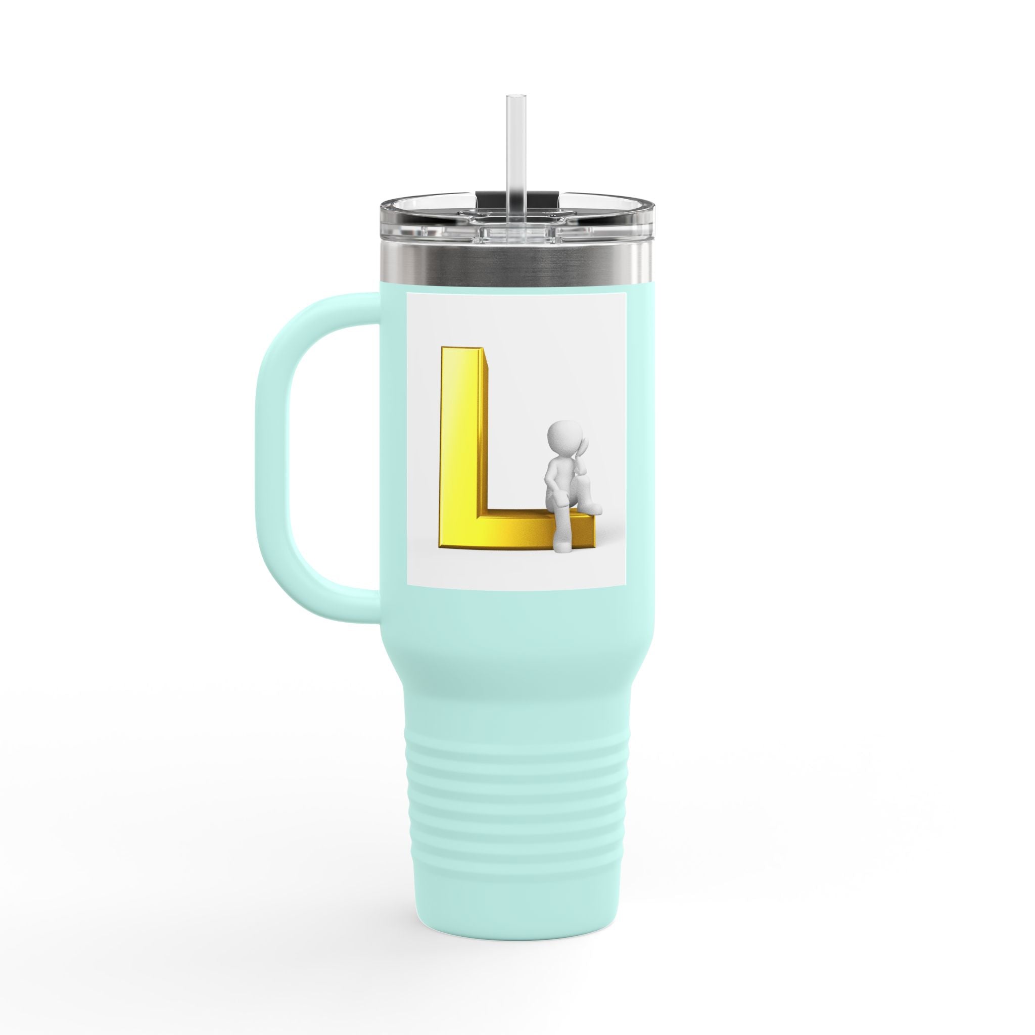 Gold Letter L Monogram Travel Mug | 40oz Insulated Tumbler