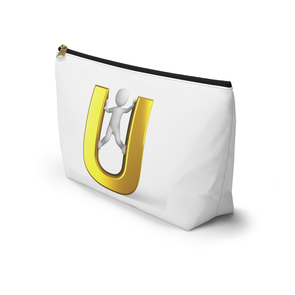 Gold Letter U with Climber Accessory Pouch | T-Bottom Zip Pouch