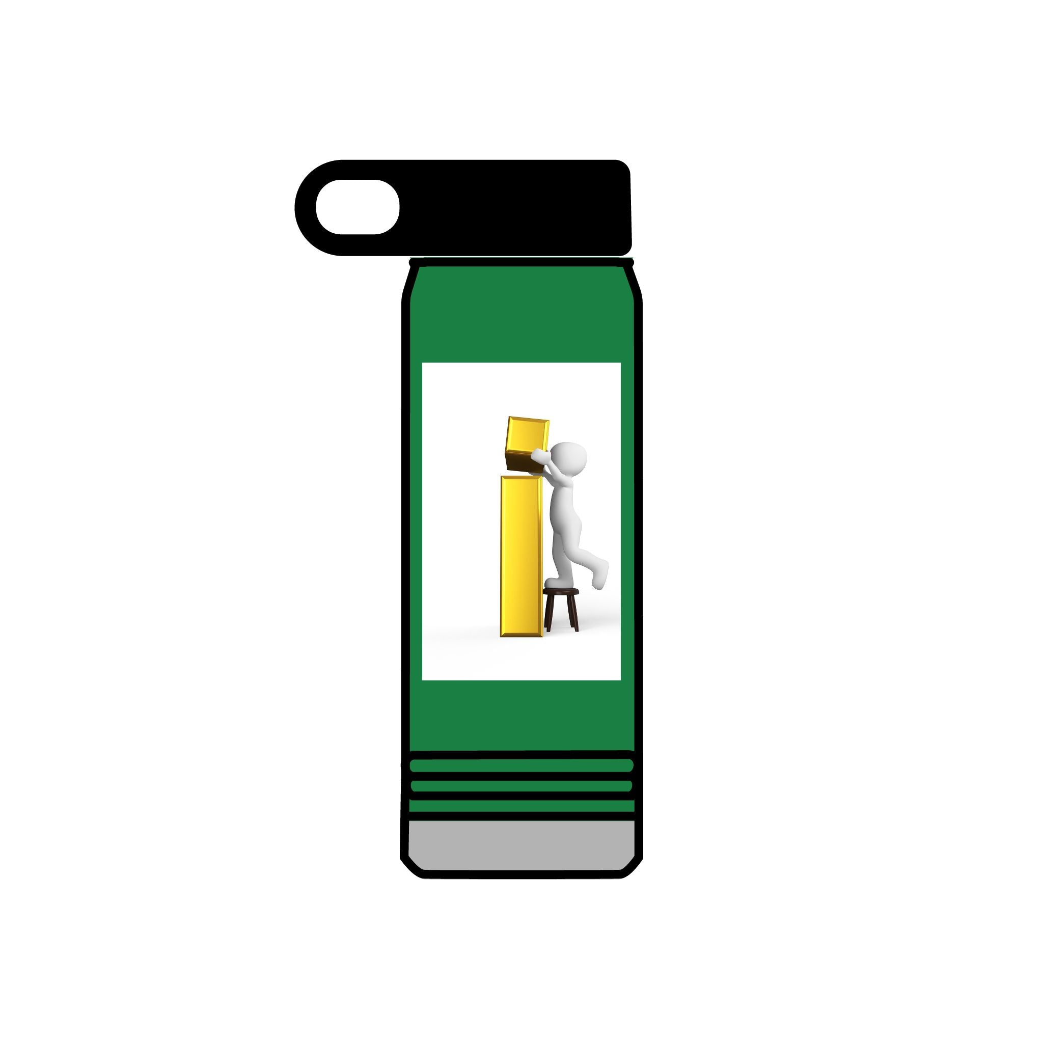 3D Figure Stacking Yellow Blocks Water Bottle | 20oz