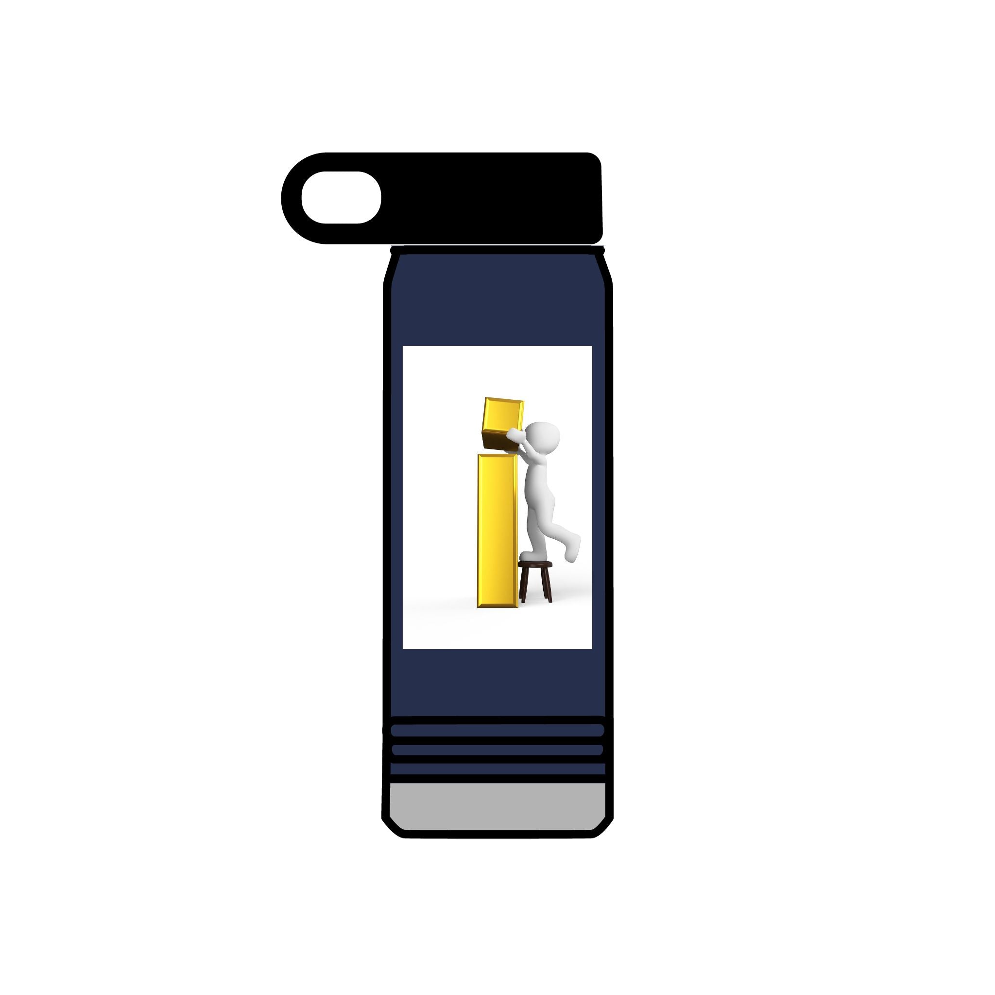 3D Figure Stacking Yellow Blocks Water Bottle | 20oz