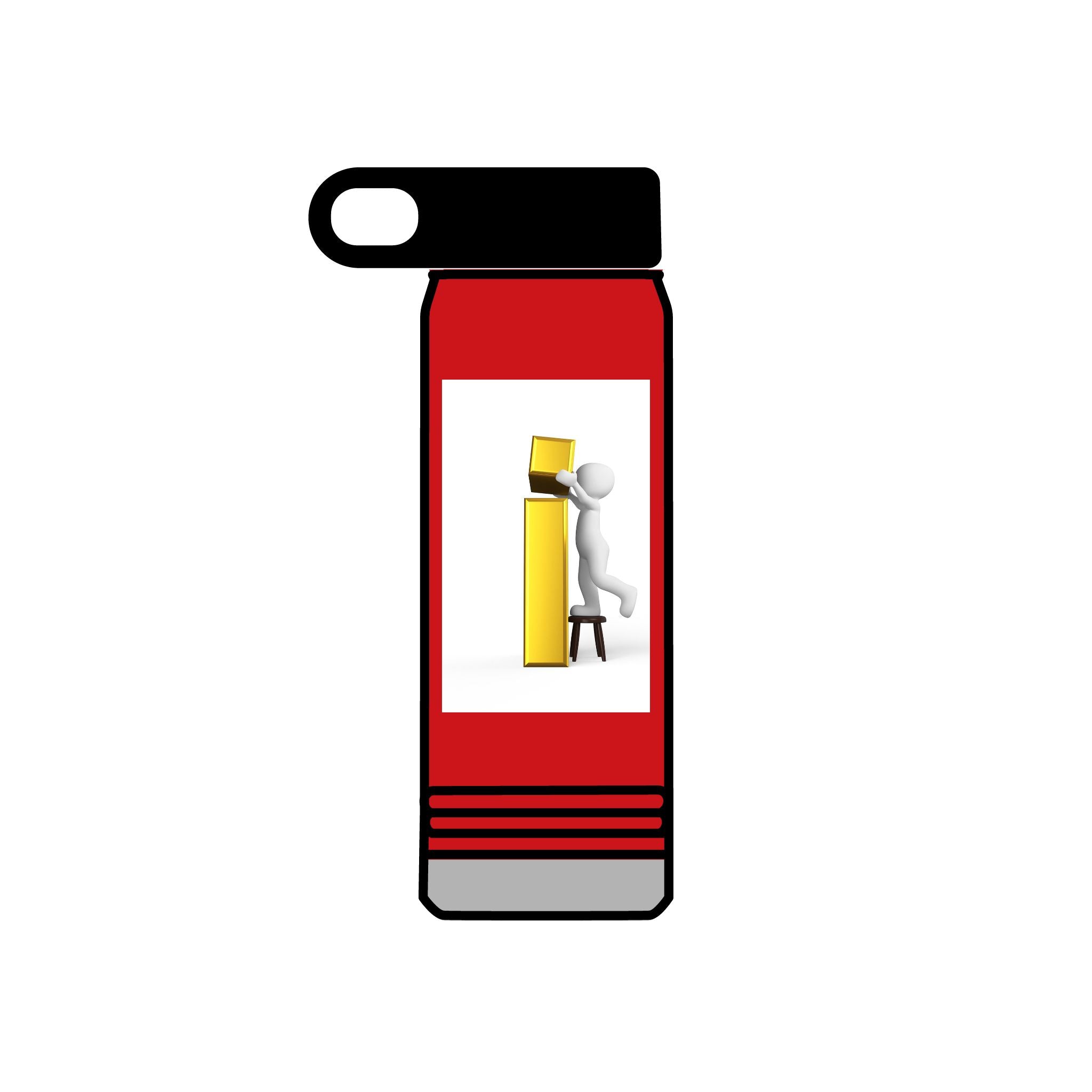 3D Figure Stacking Yellow Blocks Water Bottle | 20oz
