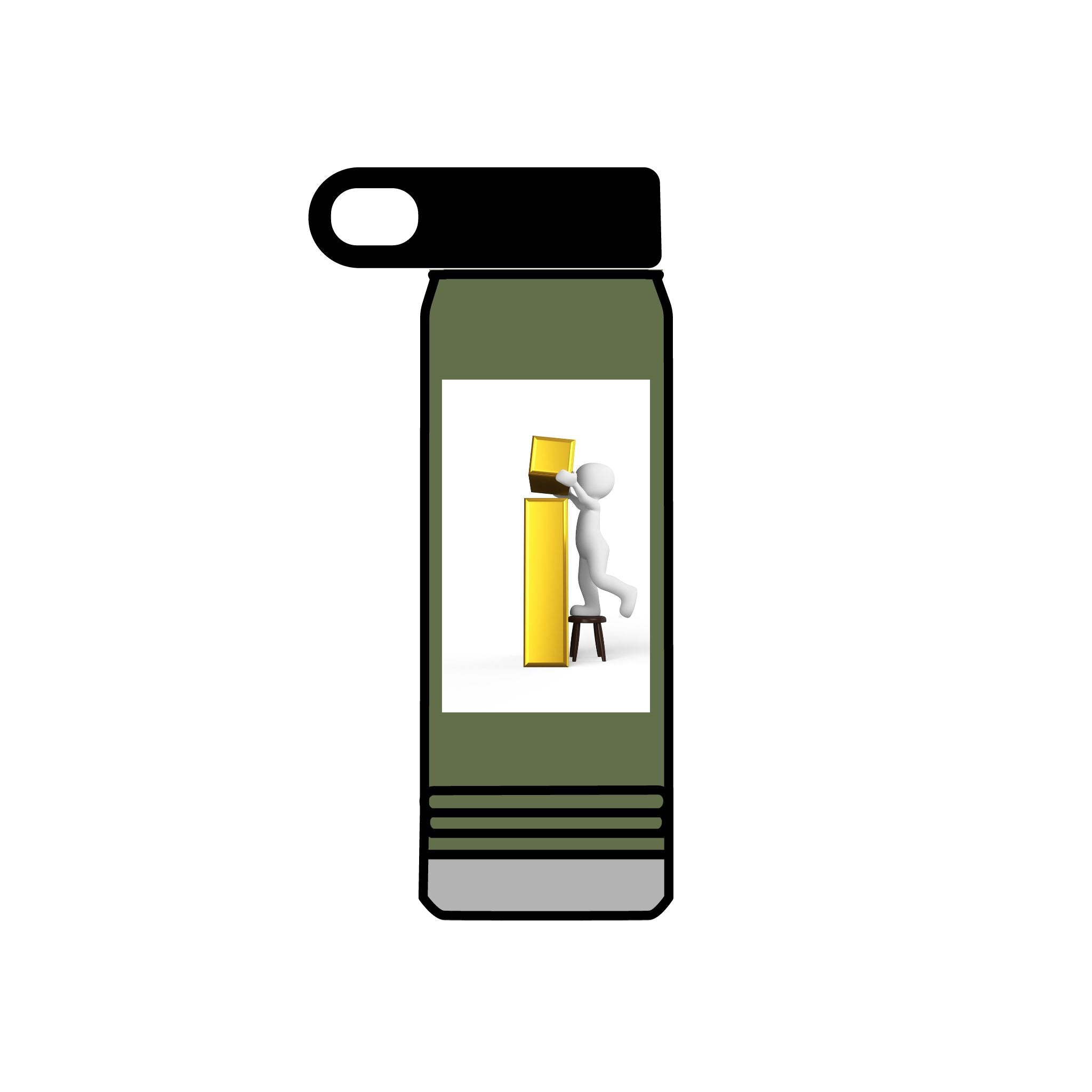 3D Figure Stacking Yellow Blocks Water Bottle | 20oz