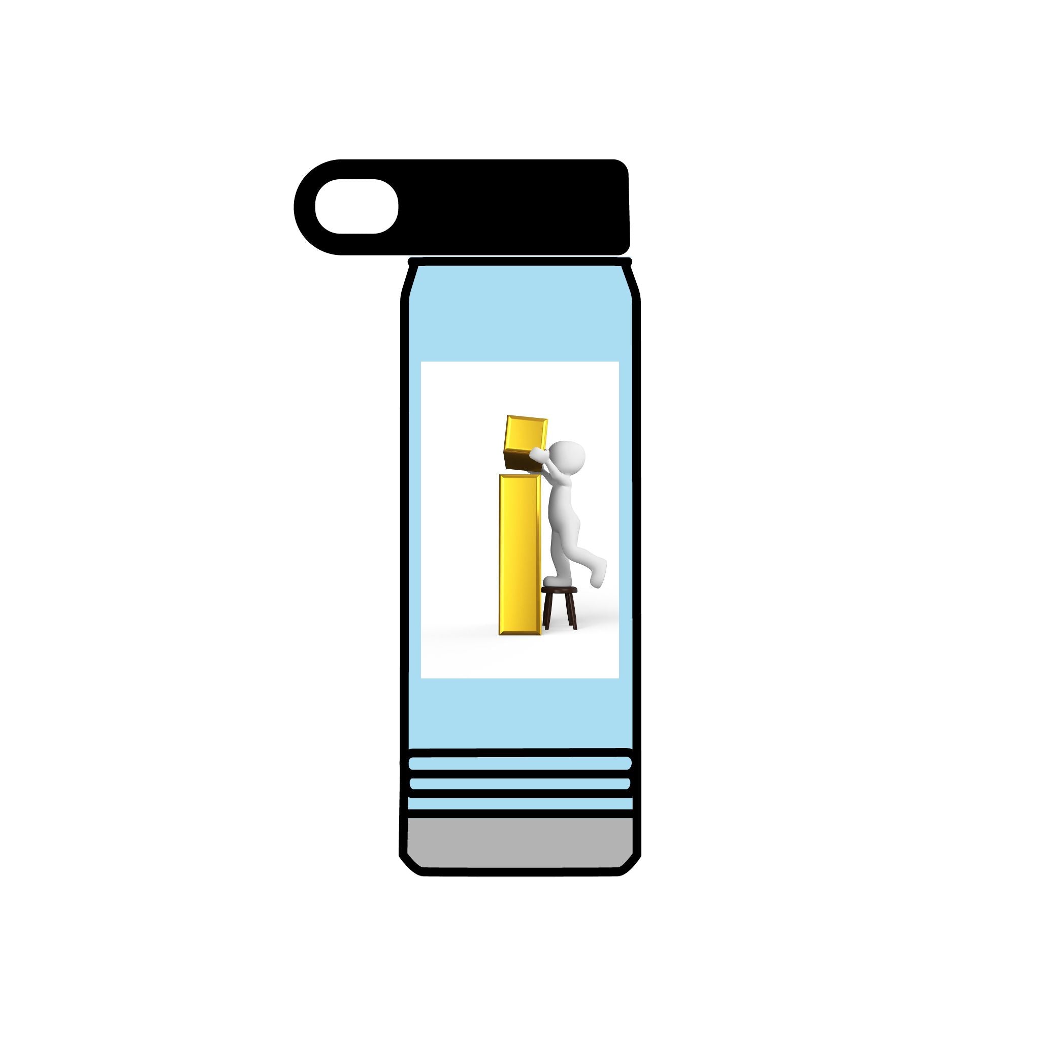 3D Figure Stacking Yellow Blocks Water Bottle | 20oz