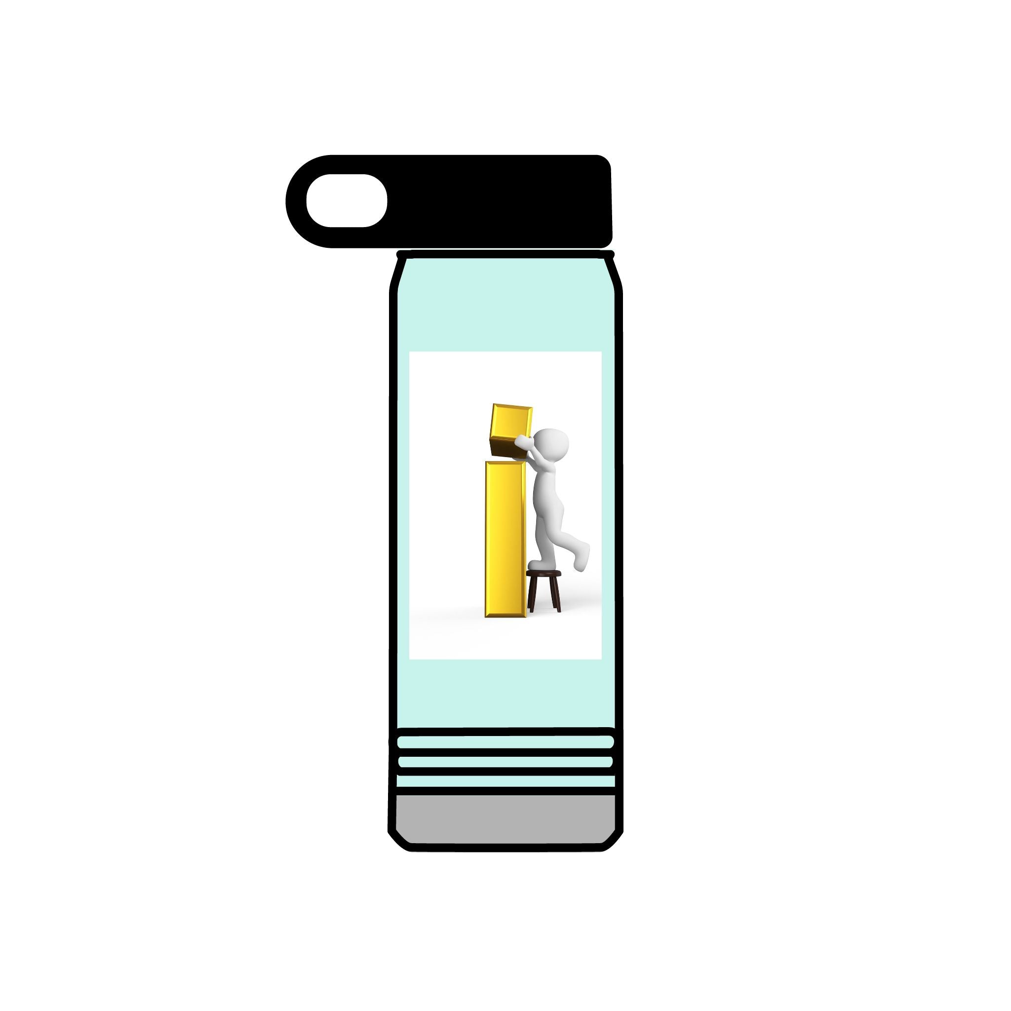 3D Figure Stacking Yellow Blocks Water Bottle | 20oz