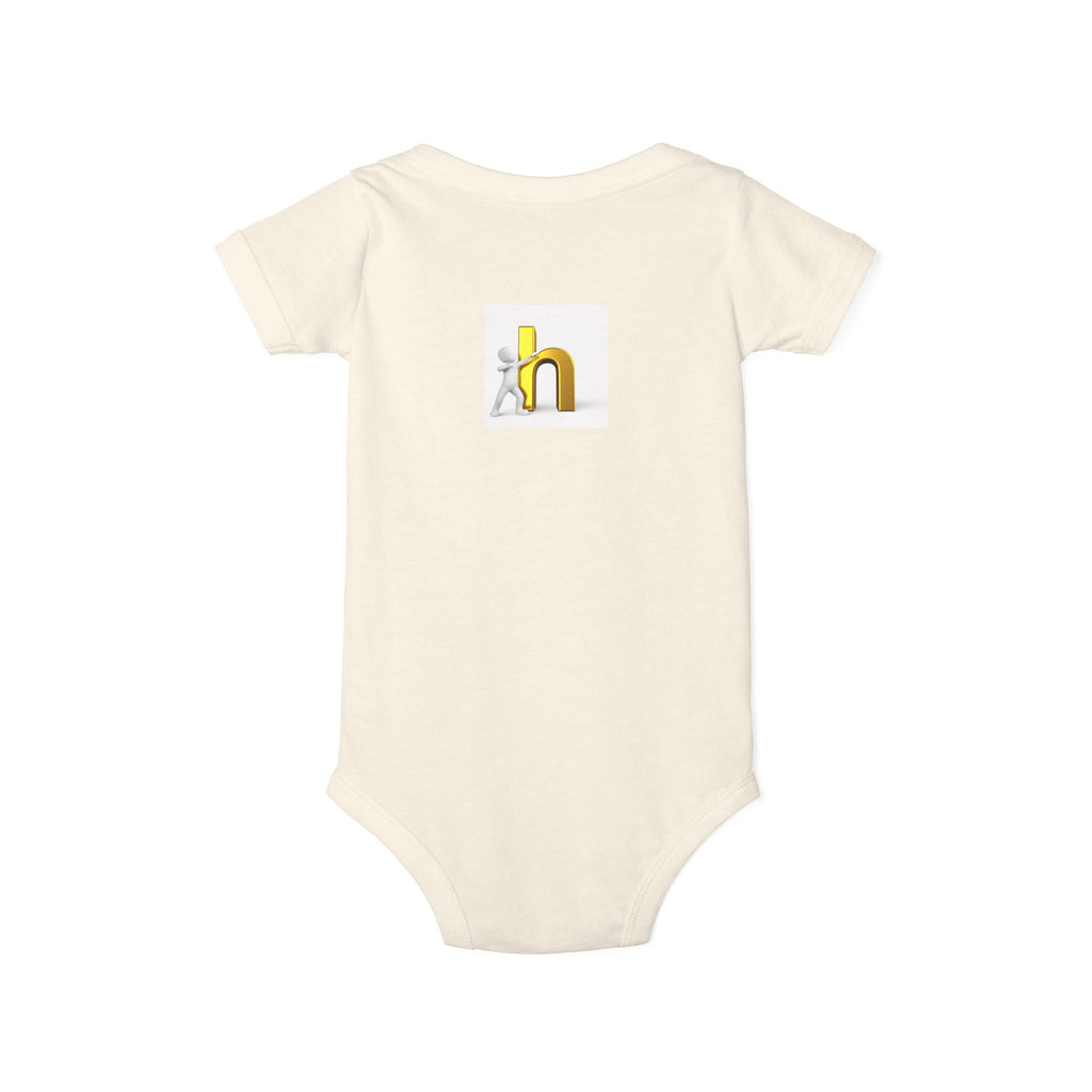 Yellow 3D Letter H Infant Jersey One Piece | Baby Bodysuit