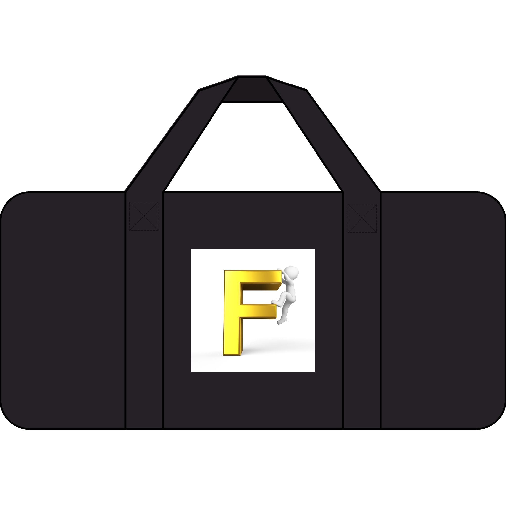 Yellow 3D F Letter Logo Tripper Duffel Bag | Checker or Camo Strap Options