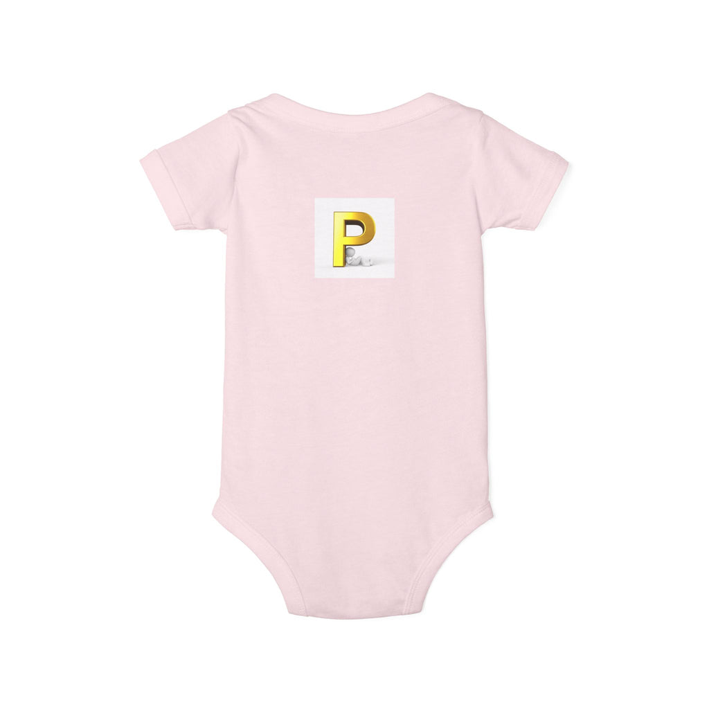 Gold Letter P Monogram Infant One Piece | Baby Bodysuit Initial
