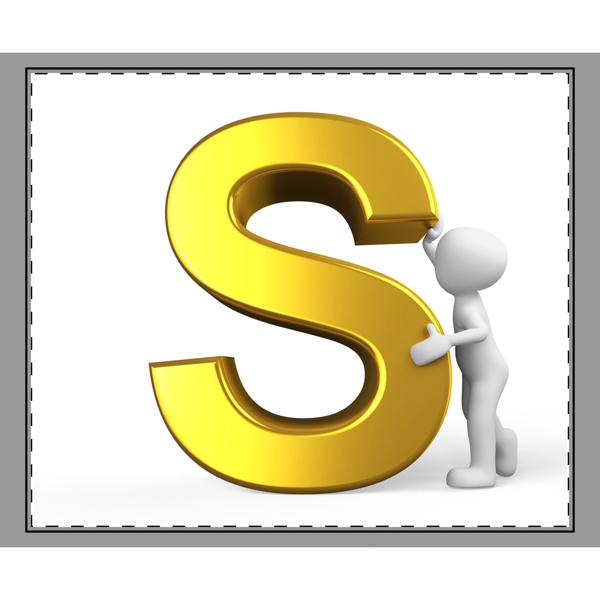 Gold Letter S Monogram Woven-Style Coverlet