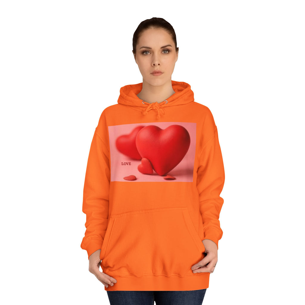 Cute 3D Heart Illustration Hoodie | Love Graphic Pullover