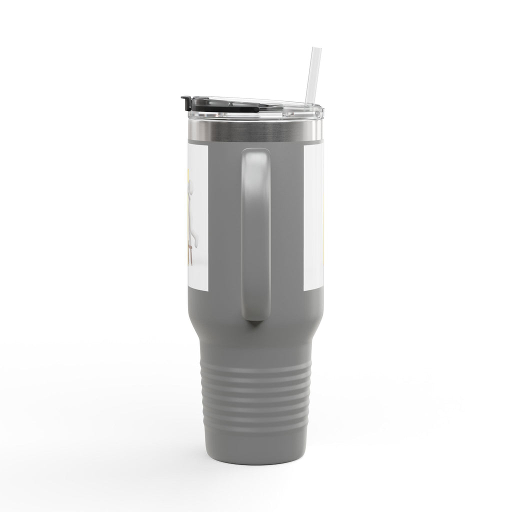 3D Figure building Yellow Letter i Travel Mug | 40oz Insulated Tumbler