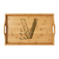 Letter V Monogram Bamboo Serving Tray | Engraved Initial Tray